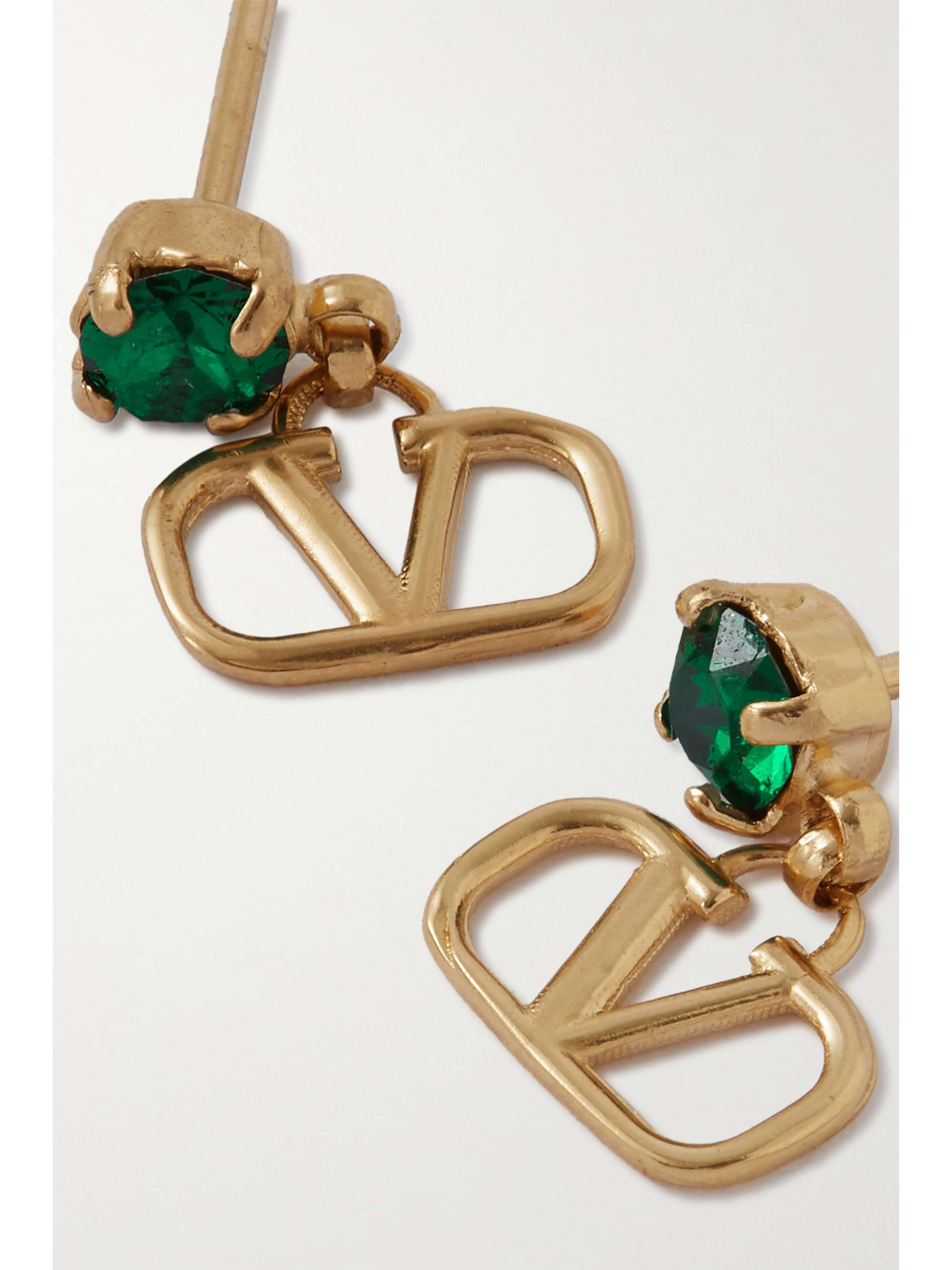 VALENTINO GARAVANI Valentino Garavani VLOGO gold-tone crystal earrings