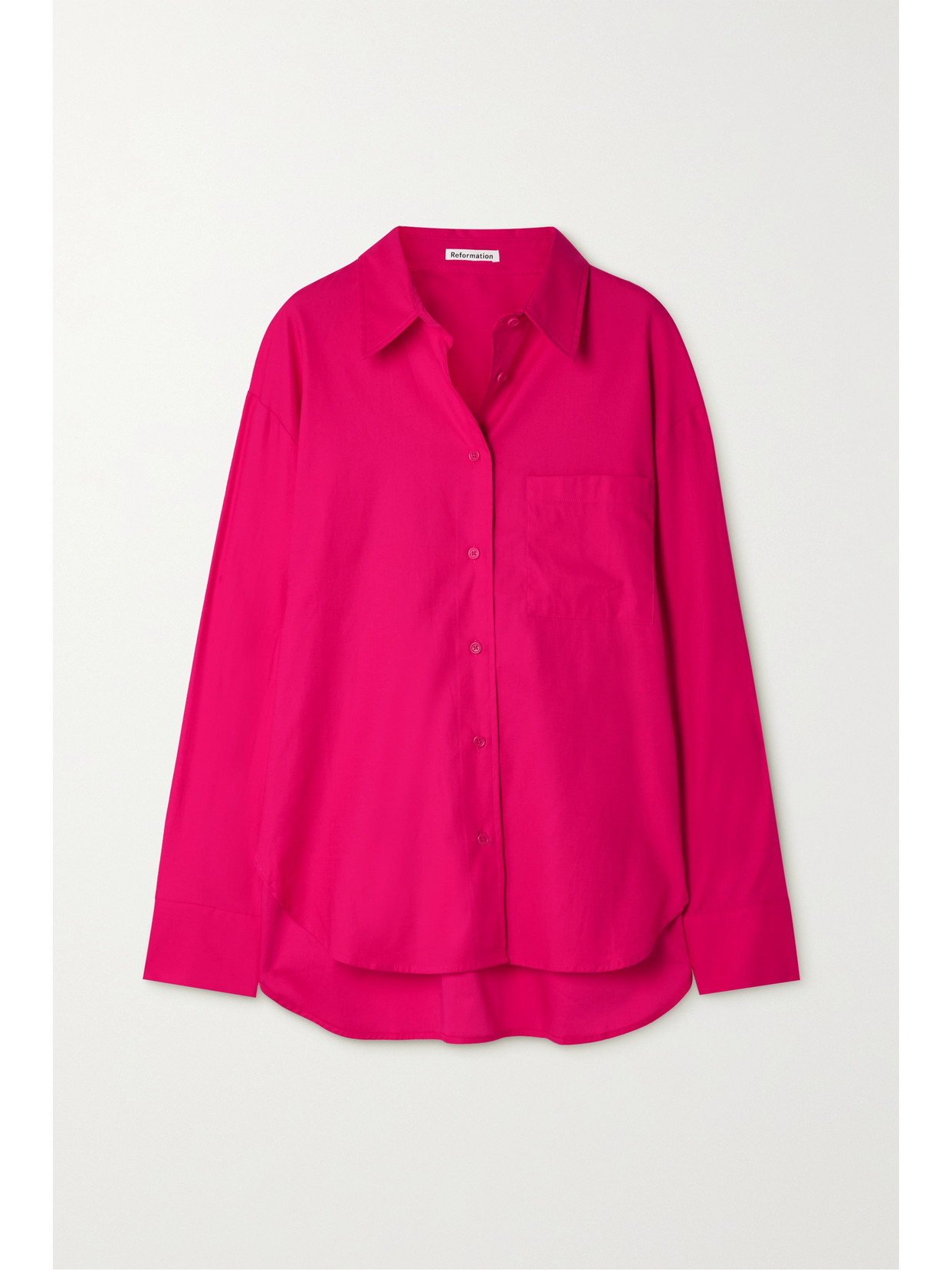 Reformation - Will Organic Cotton-blend Poplin Shirt - Pink