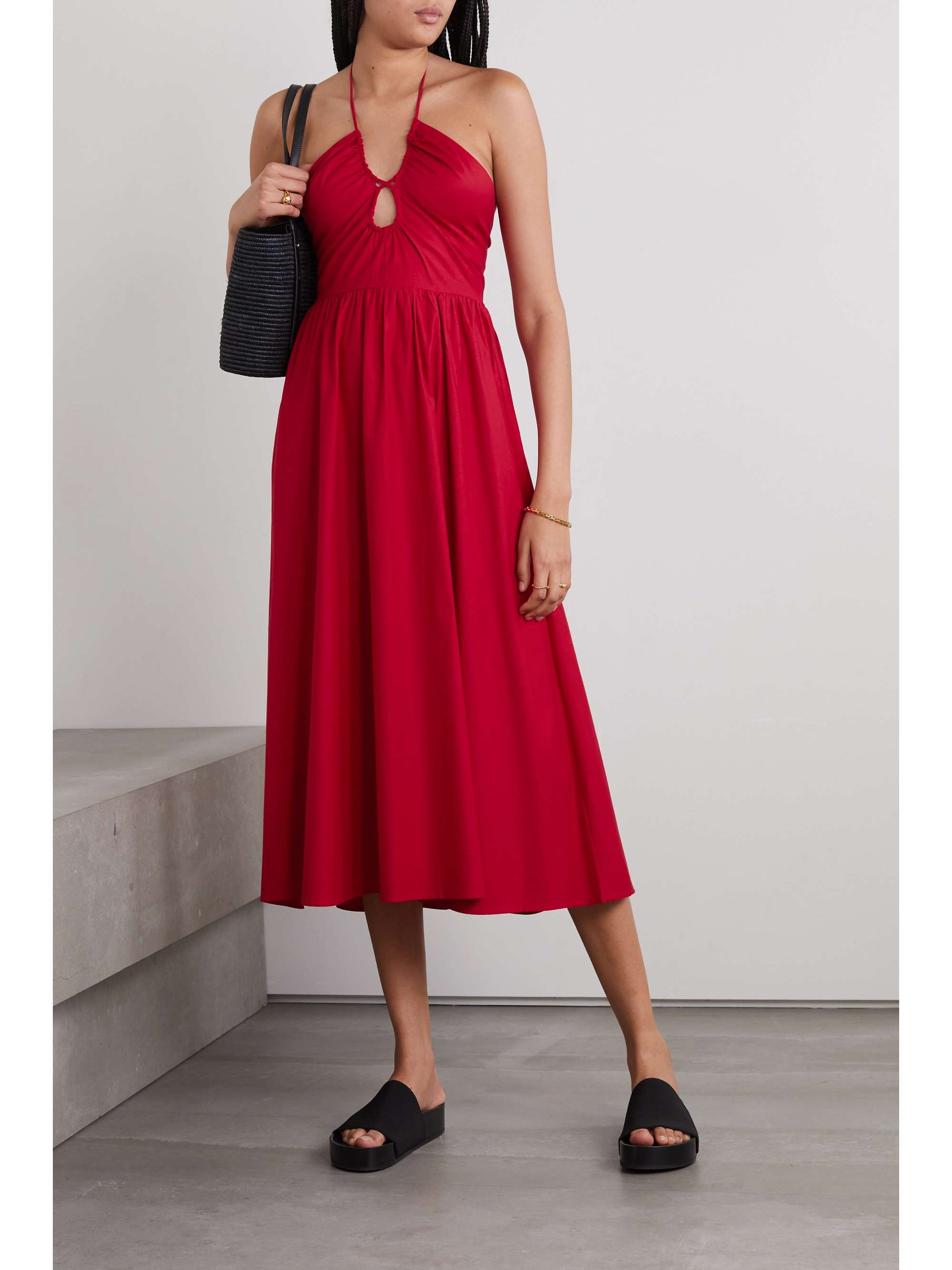 Reformation red midi best sale dress