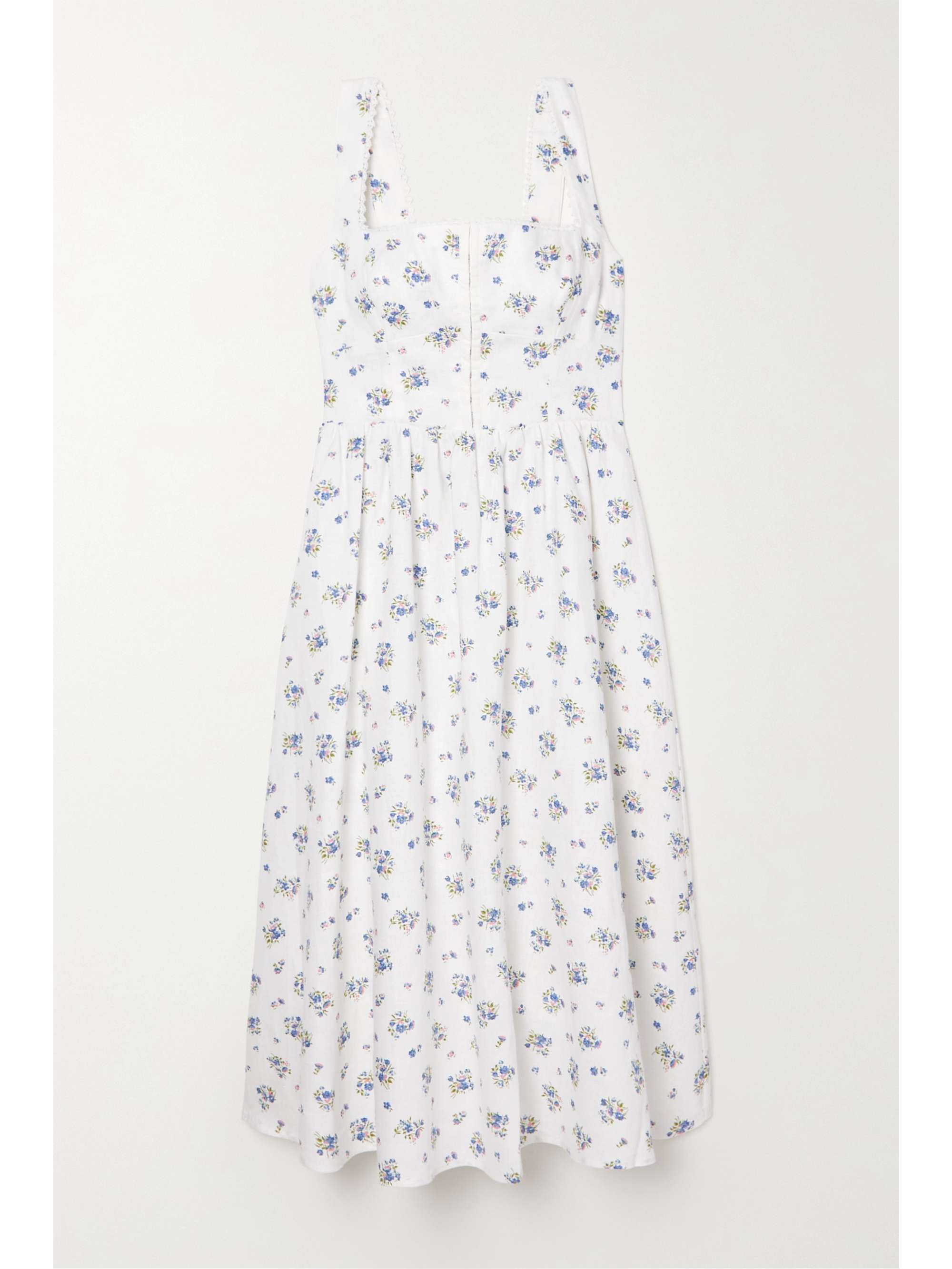 Linen Midi Dress Floral