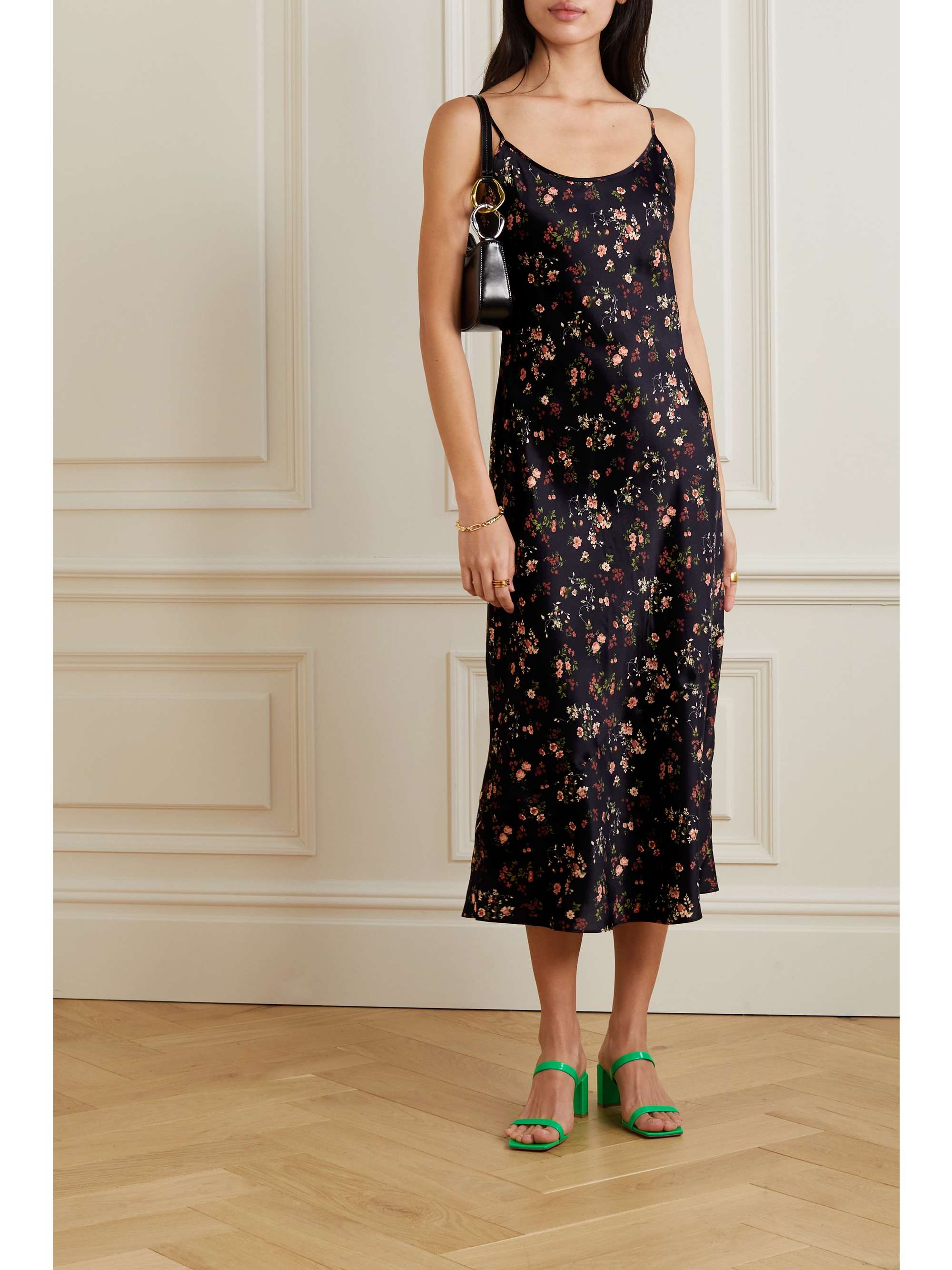 REFORMATION Alisal floral-print silk-satin midi dress | NET-A-PORTER