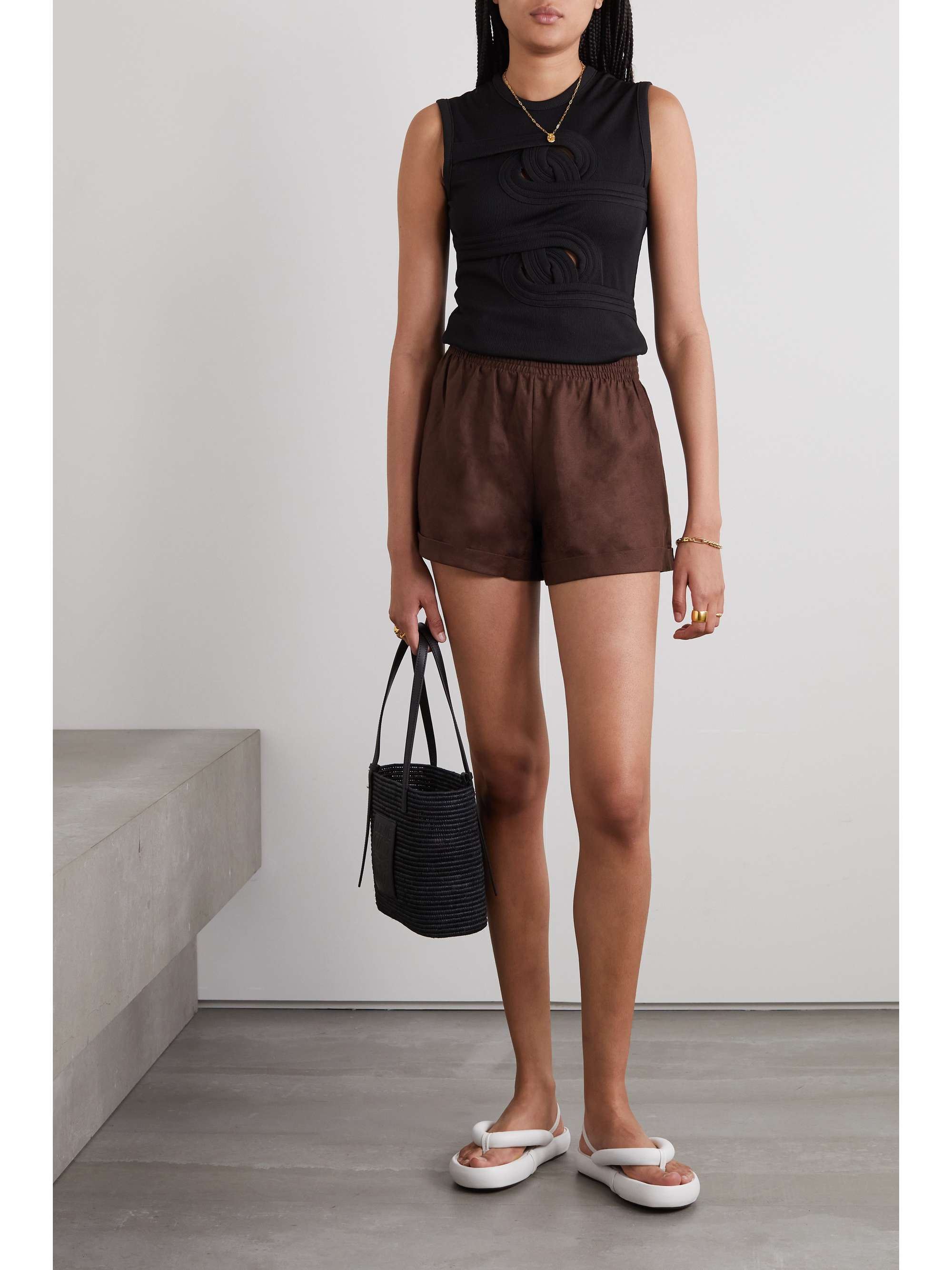 Brown Nashville linen shorts 