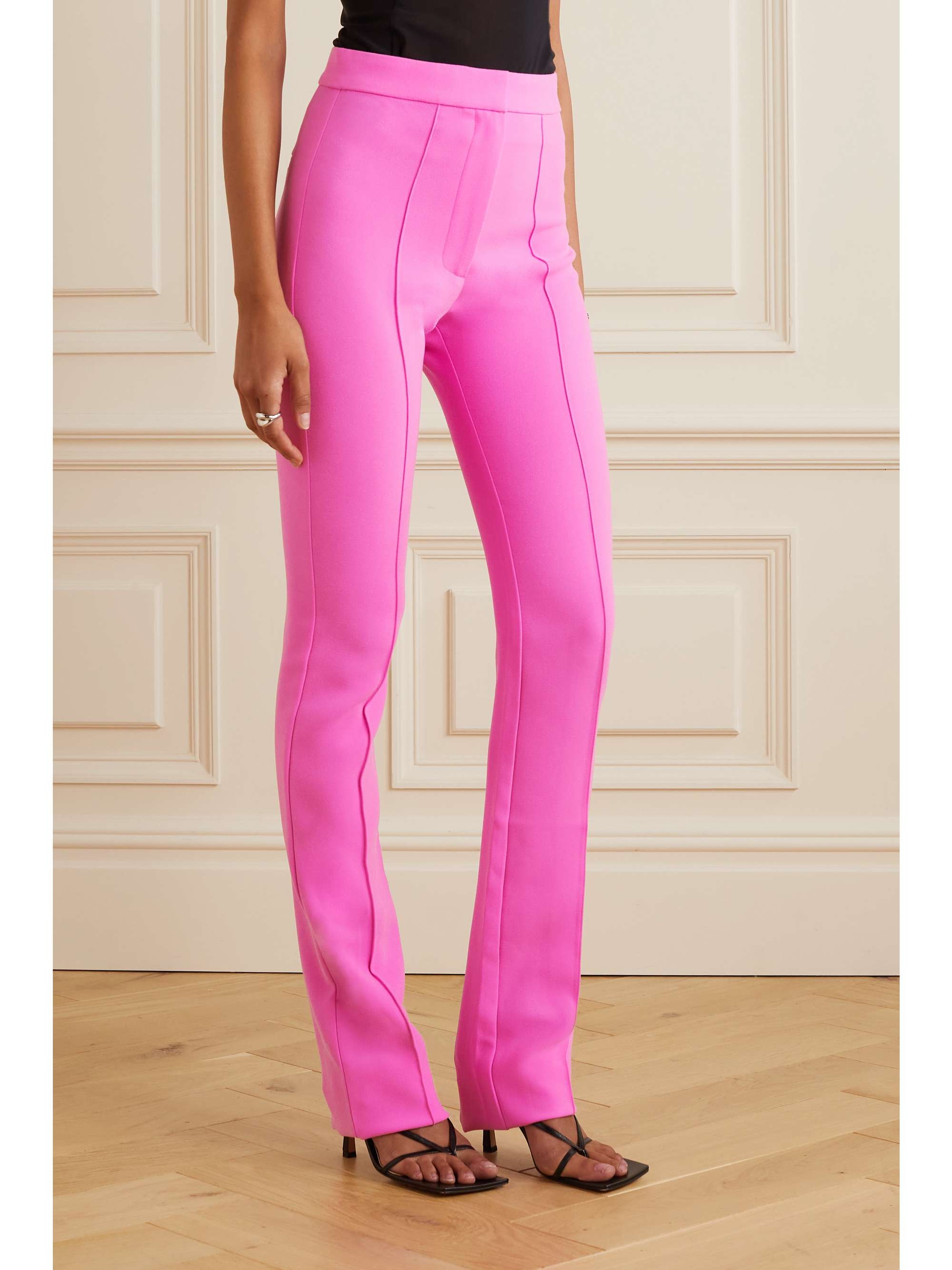 ALEX PERRY Reed neon stretch-crepe slim-leg pants