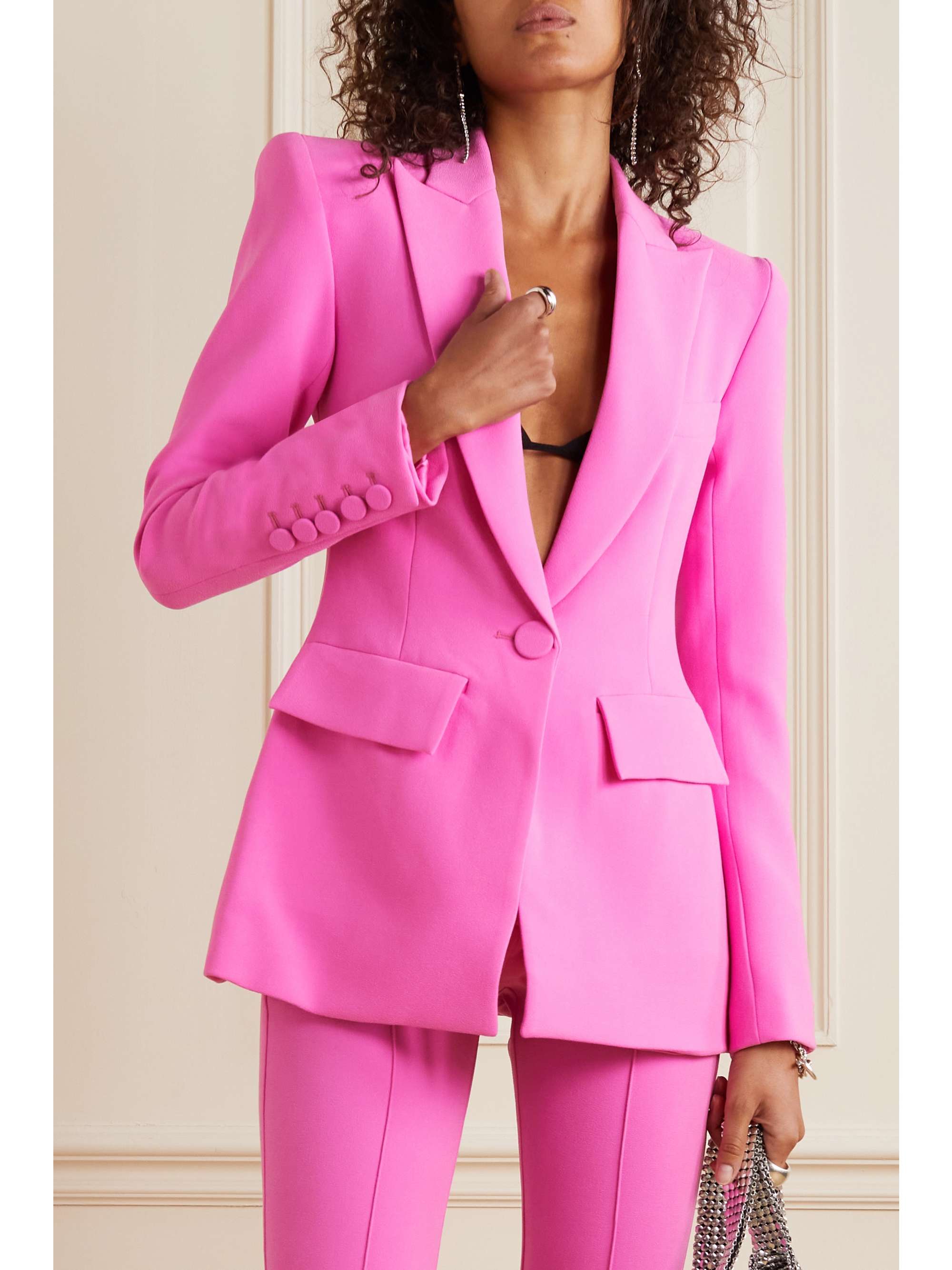 ALEX PERRY Carter neon crepe blazer