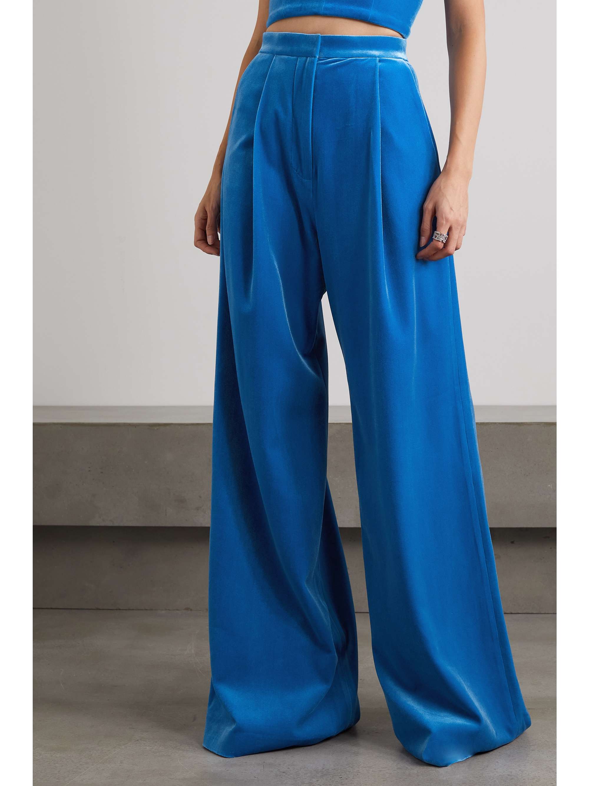 ALEX PERRY Arden velvet wide-leg pants | NET-A-PORTER