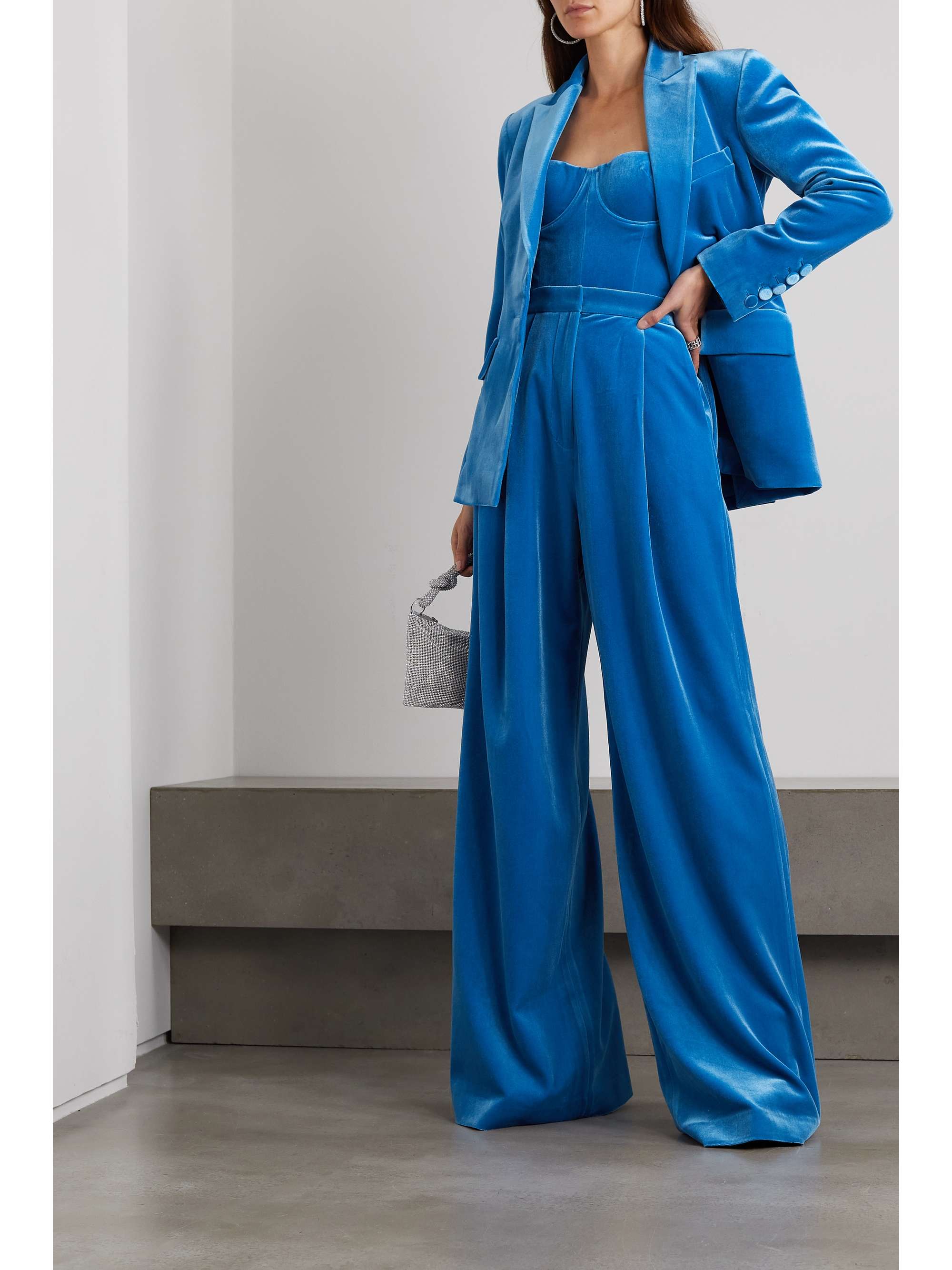 ALEX PERRY Arden velvet wide-leg pants