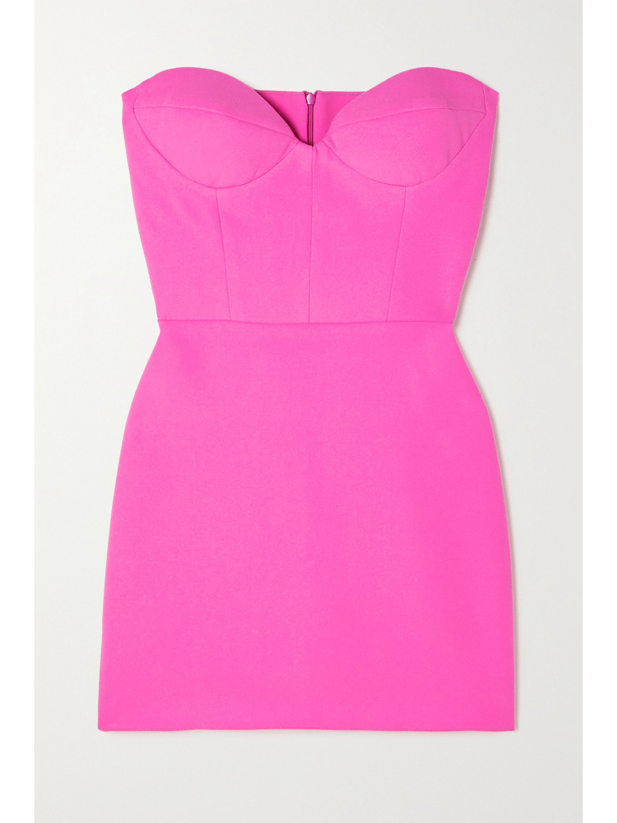 Alex Perry Keats Strapless Neon Crepe Mini Dress In Pink