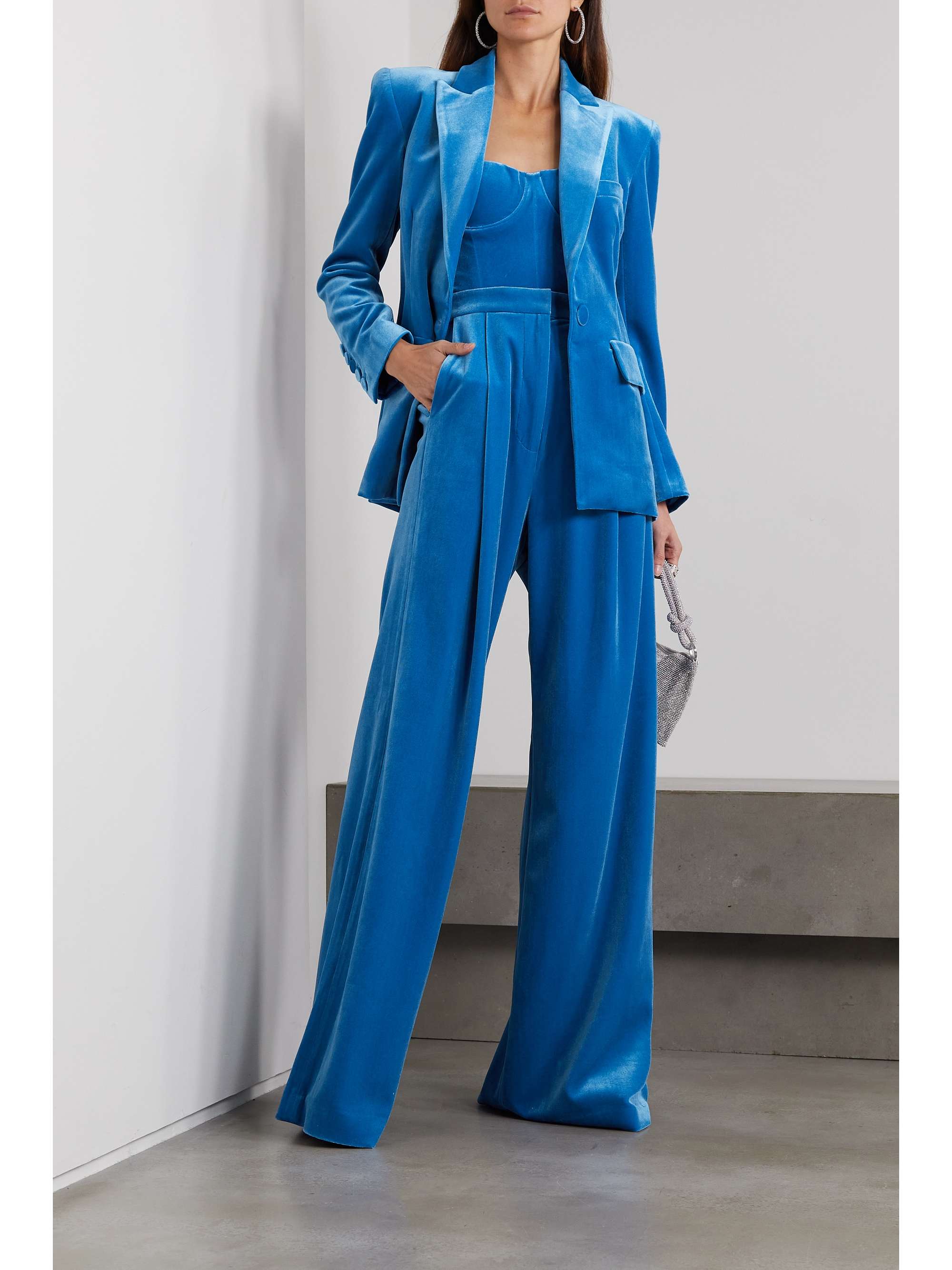 ALEX PERRY Carington velvet blazer