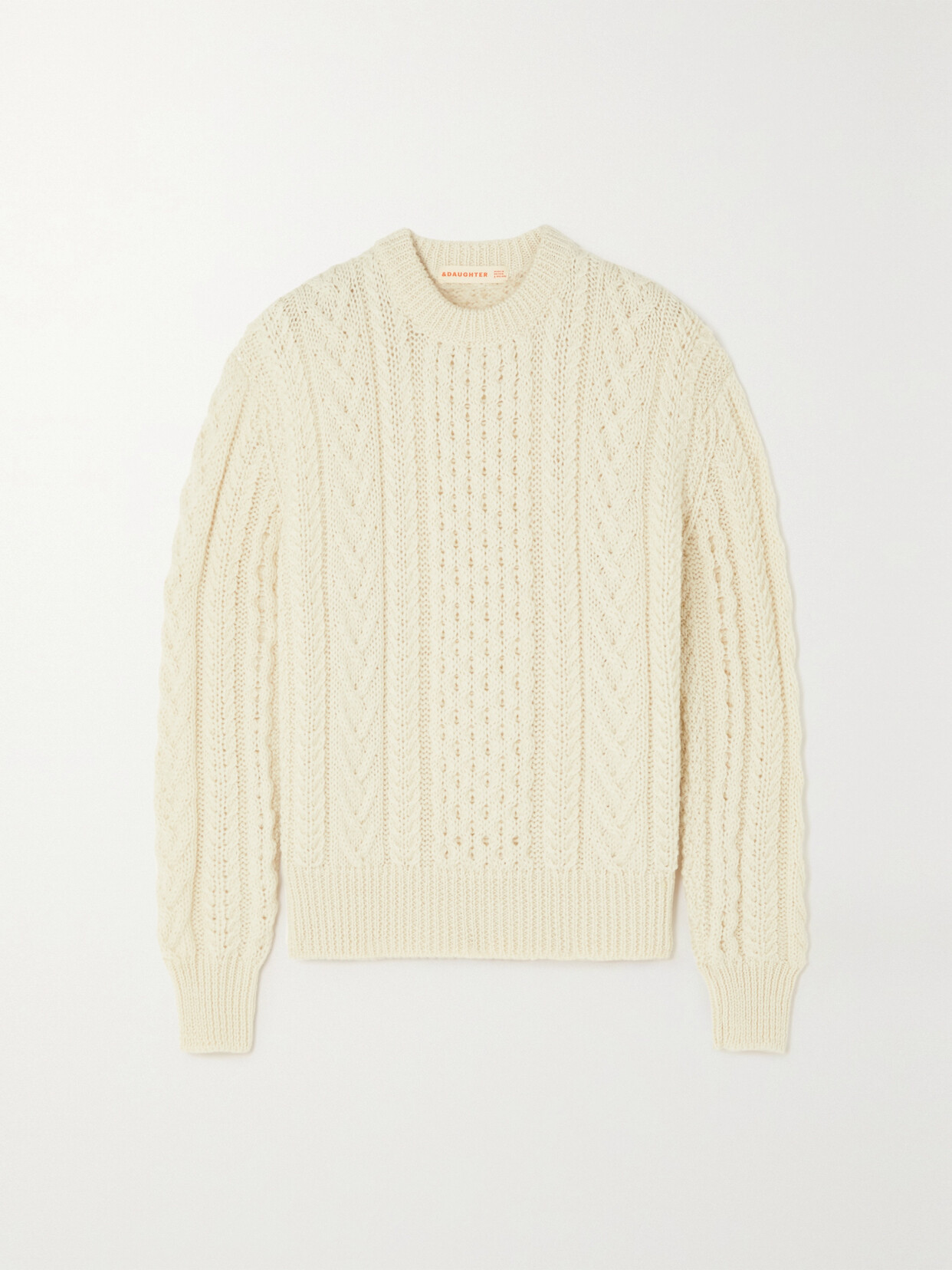 &Daughter - Aran Cable-knit Wool Sweater - Ecru