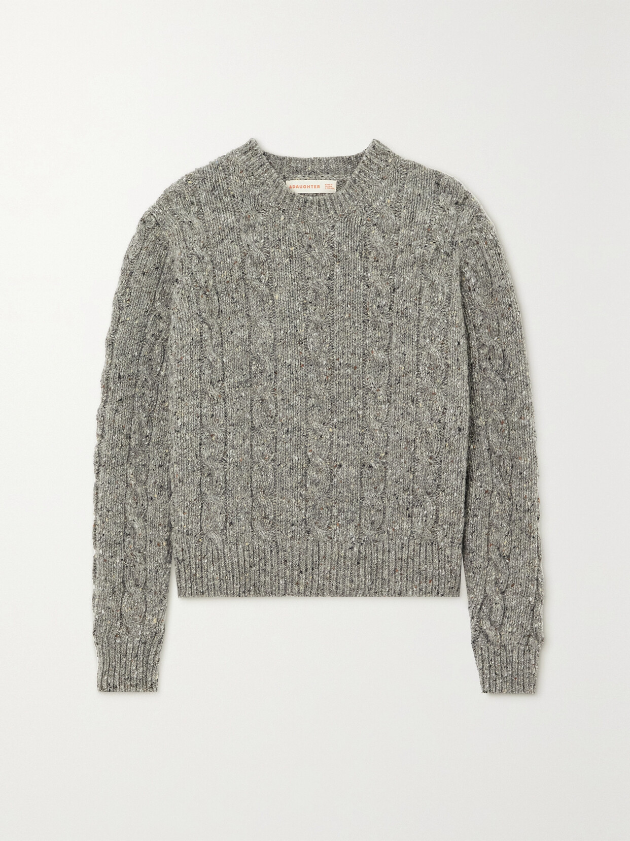 And-daughter Donegal Cable-knit Wool Sweater In Gray