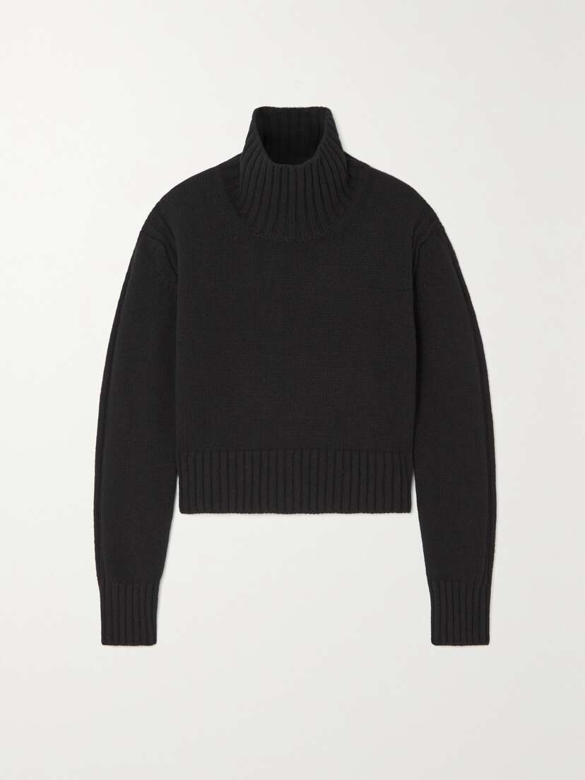 &Daughter + Net Sustain Fintra Crop Wool Turtleneck Sweater - x large