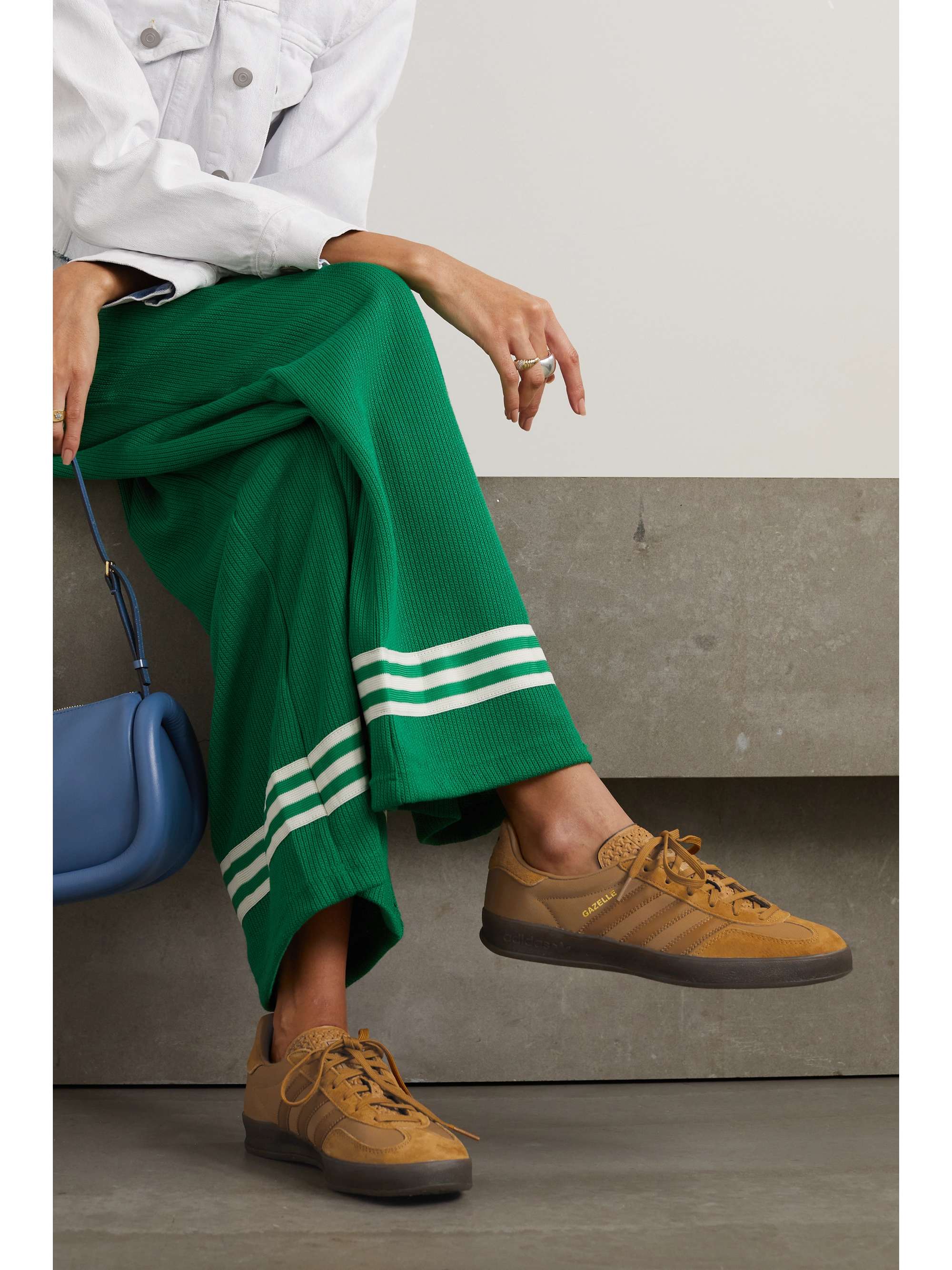 Tan Gazelle leather-trimmed suede and nylon sneakers | ADIDAS ORIGINALS | NET-A-PORTER