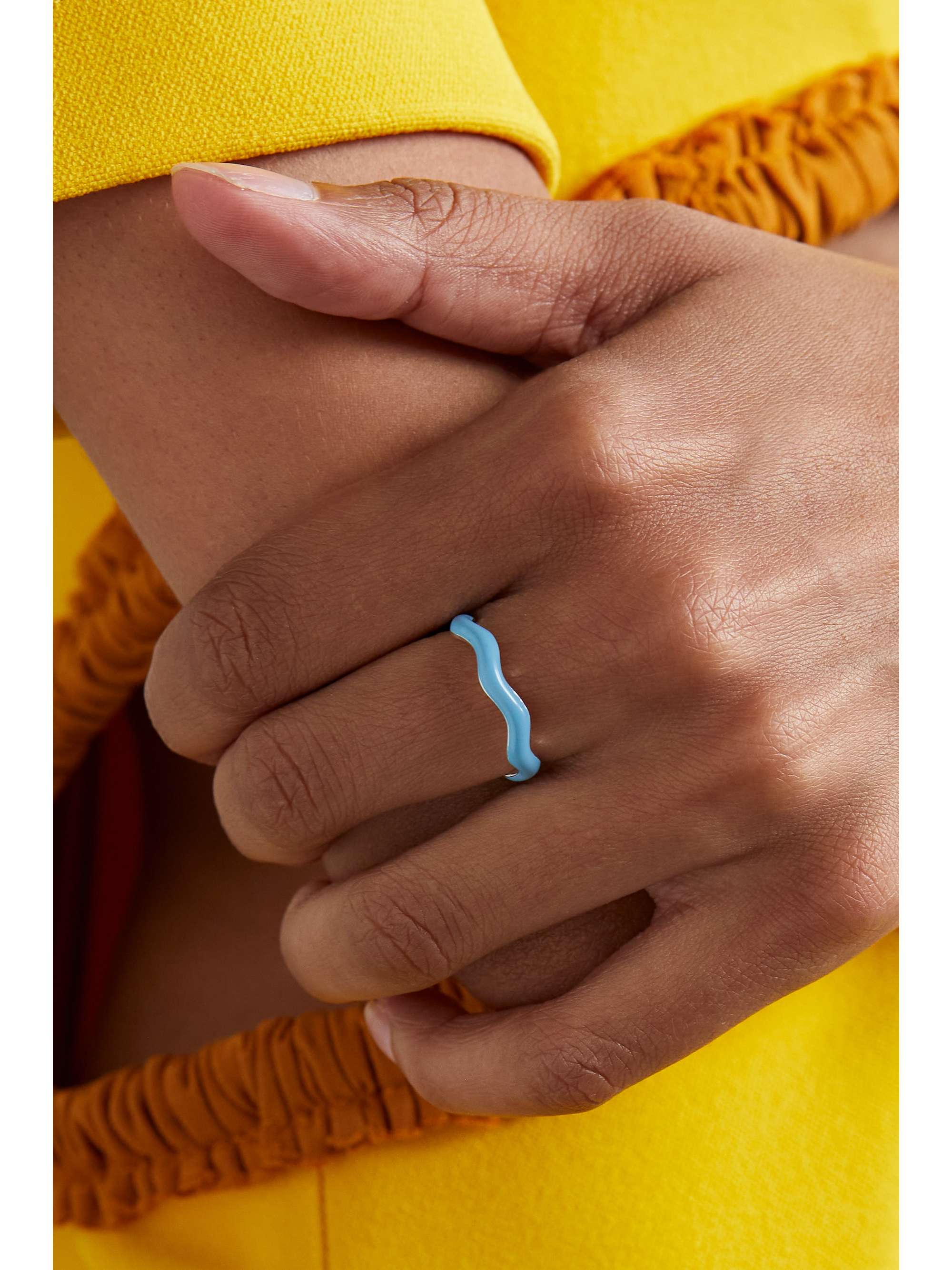 FRY POWERS Ric Rac set of four sterling silver and enamel rings