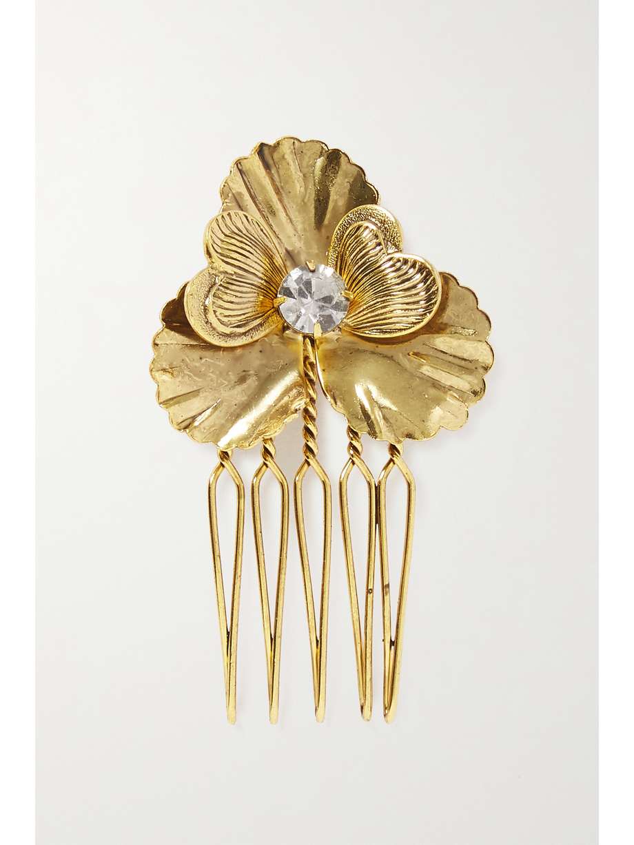 net-a-porter.com | Poppy Petite gold-tone crystal hair comb