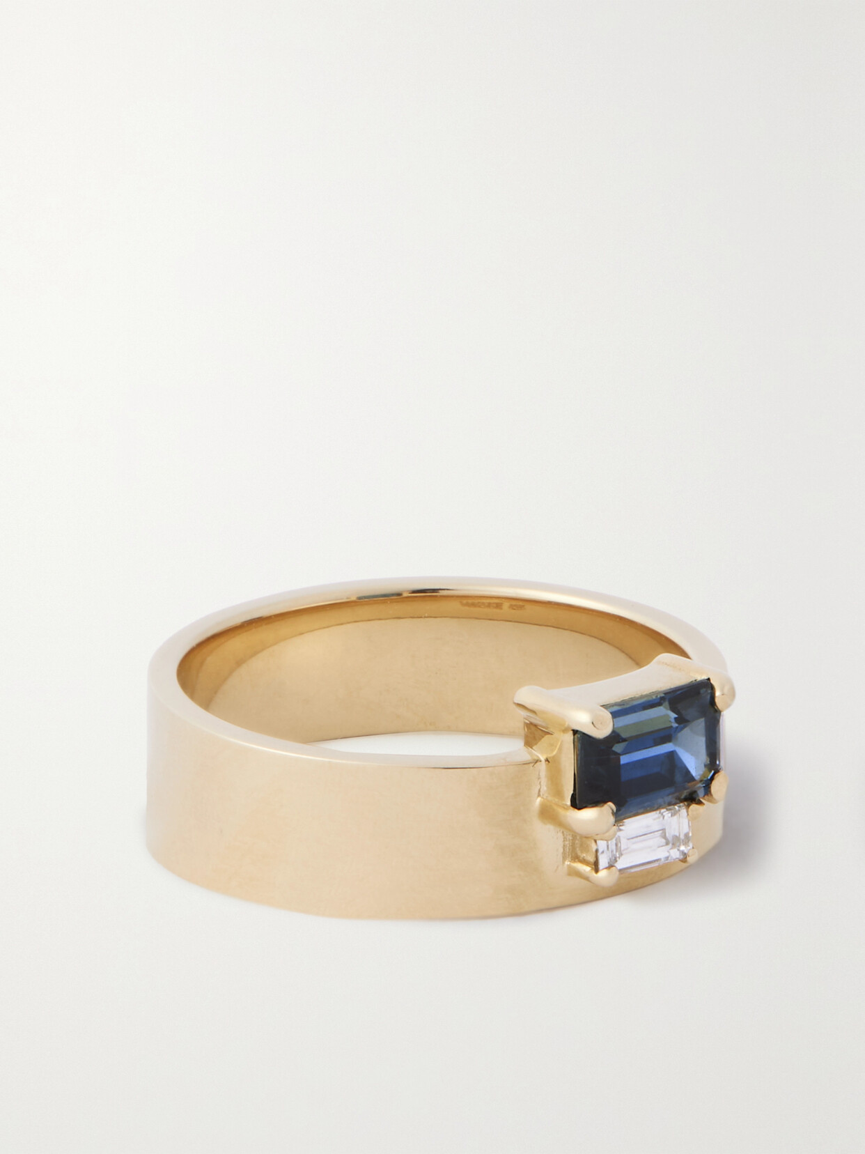 WWAKE BRICOLAGE 14-KARAT GOLD, SAPPHIRE AND DIAMOND RING