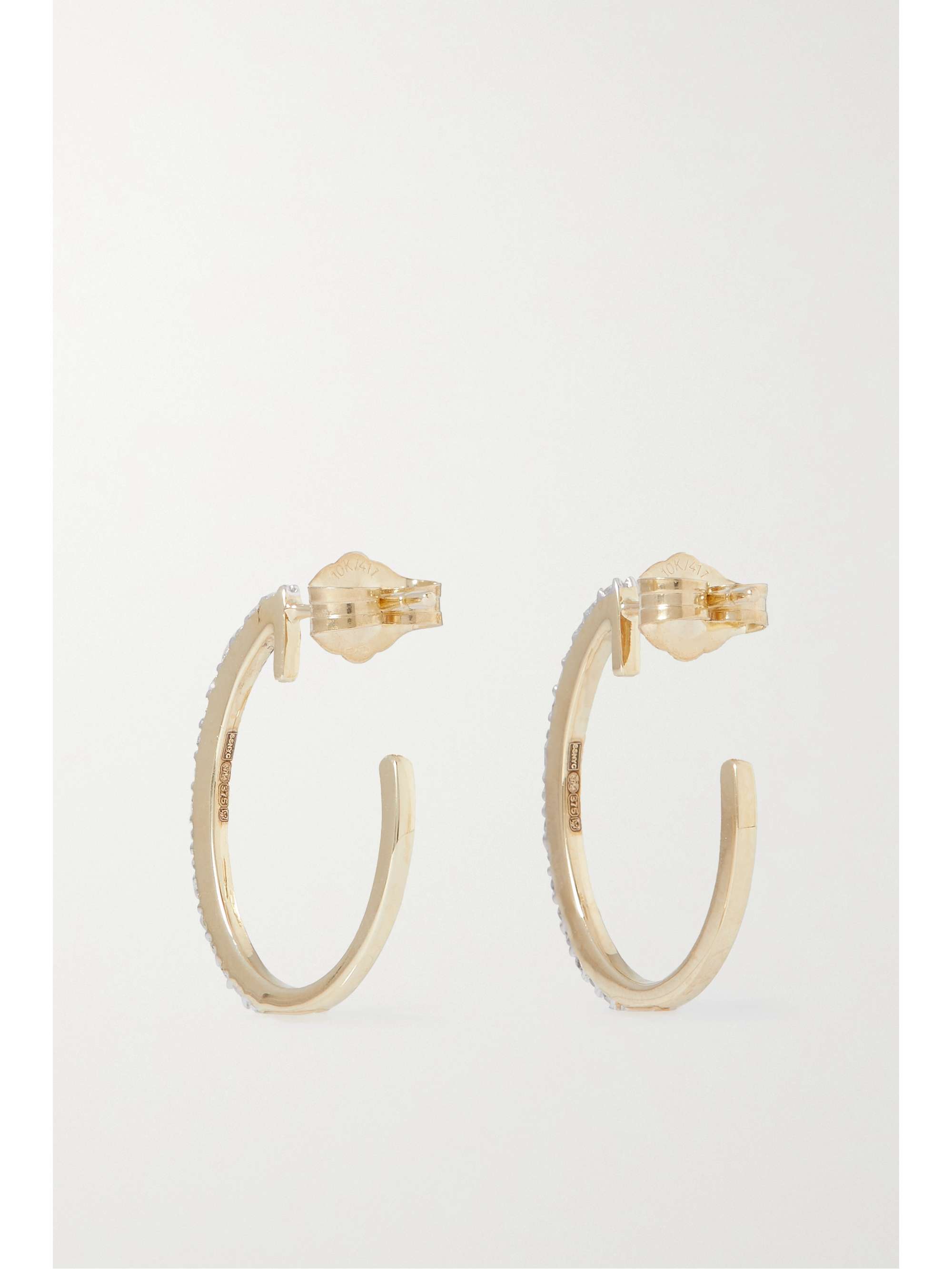 STONE AND STRAND 10karat gold diamond hoop earrings NETAPORTER