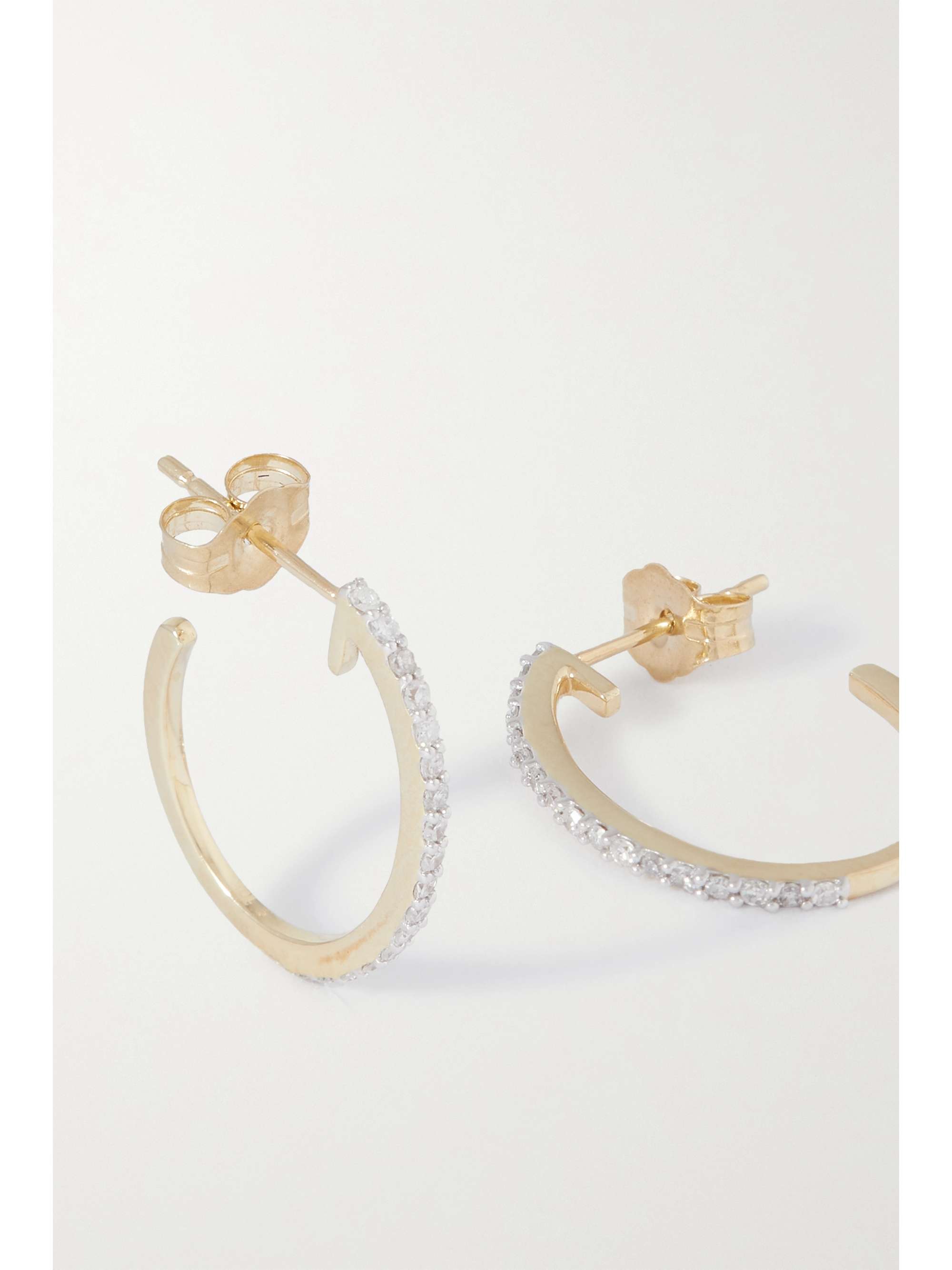 STONE AND STRAND 10karat gold diamond hoop earrings NETAPORTER