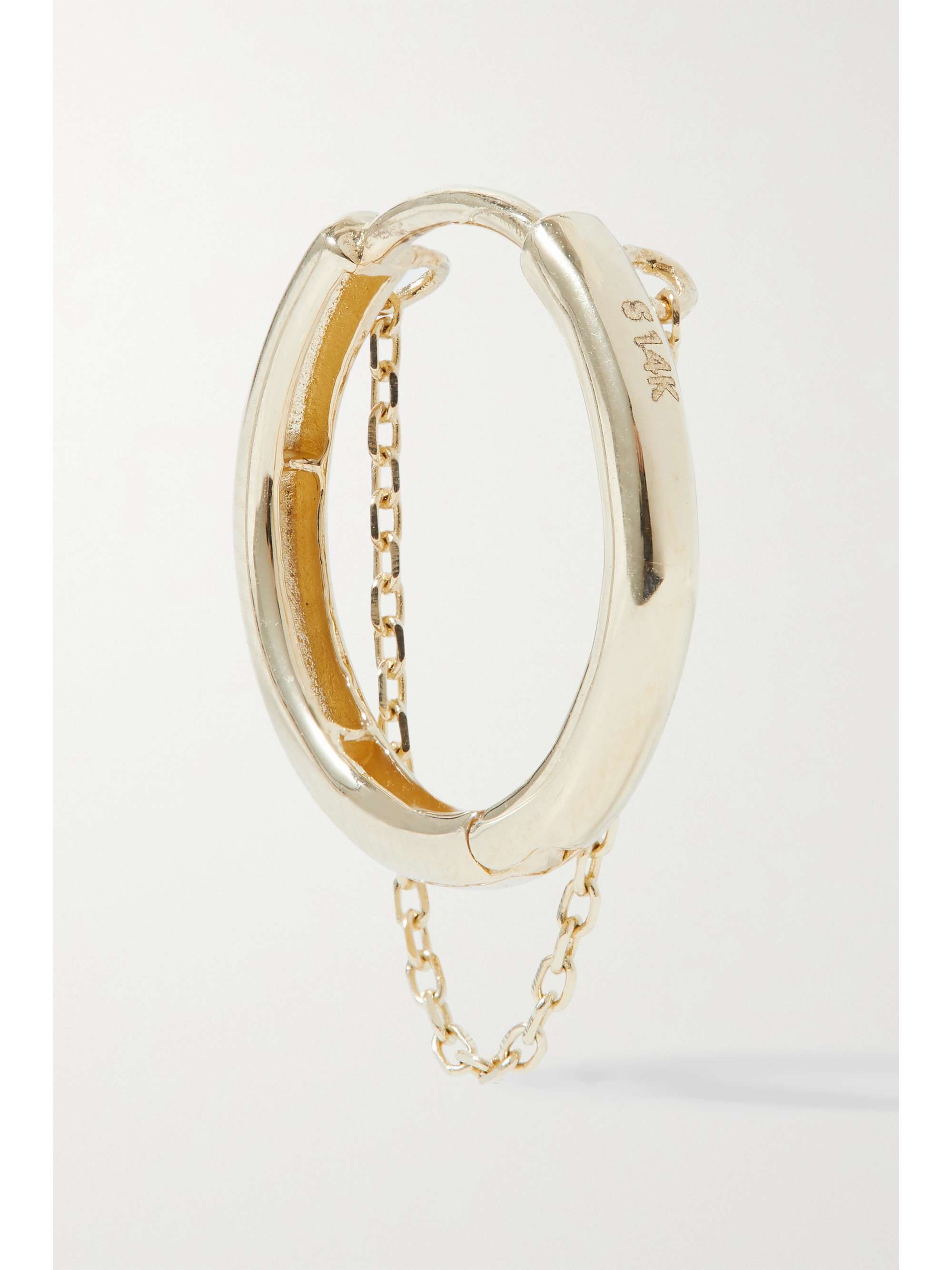 STONE AND STRAND Chain Reaction gold single hoop earring NETAPORTER US
