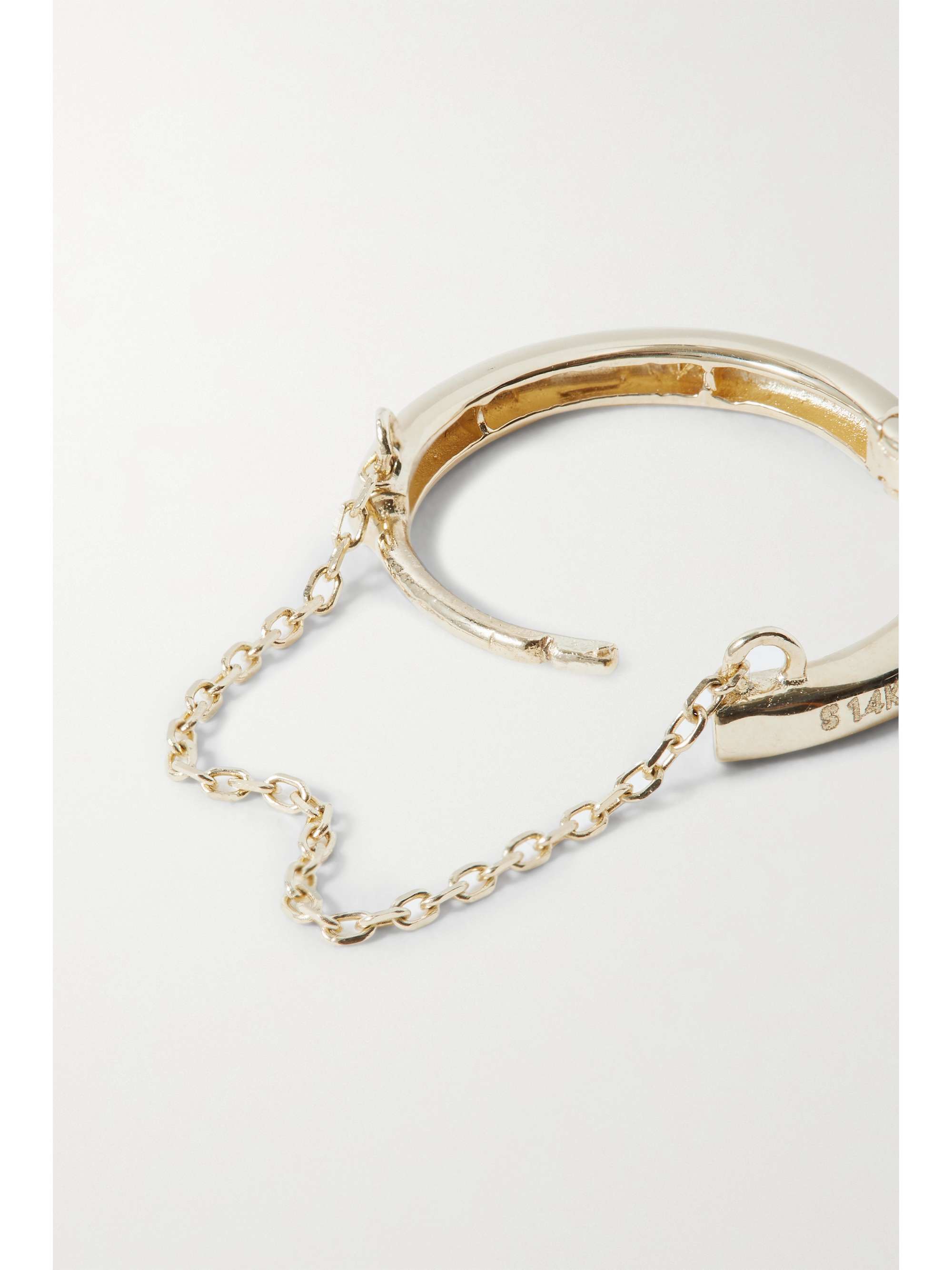 STONE AND STRAND Chain Reaction gold single hoop earring NETAPORTER US