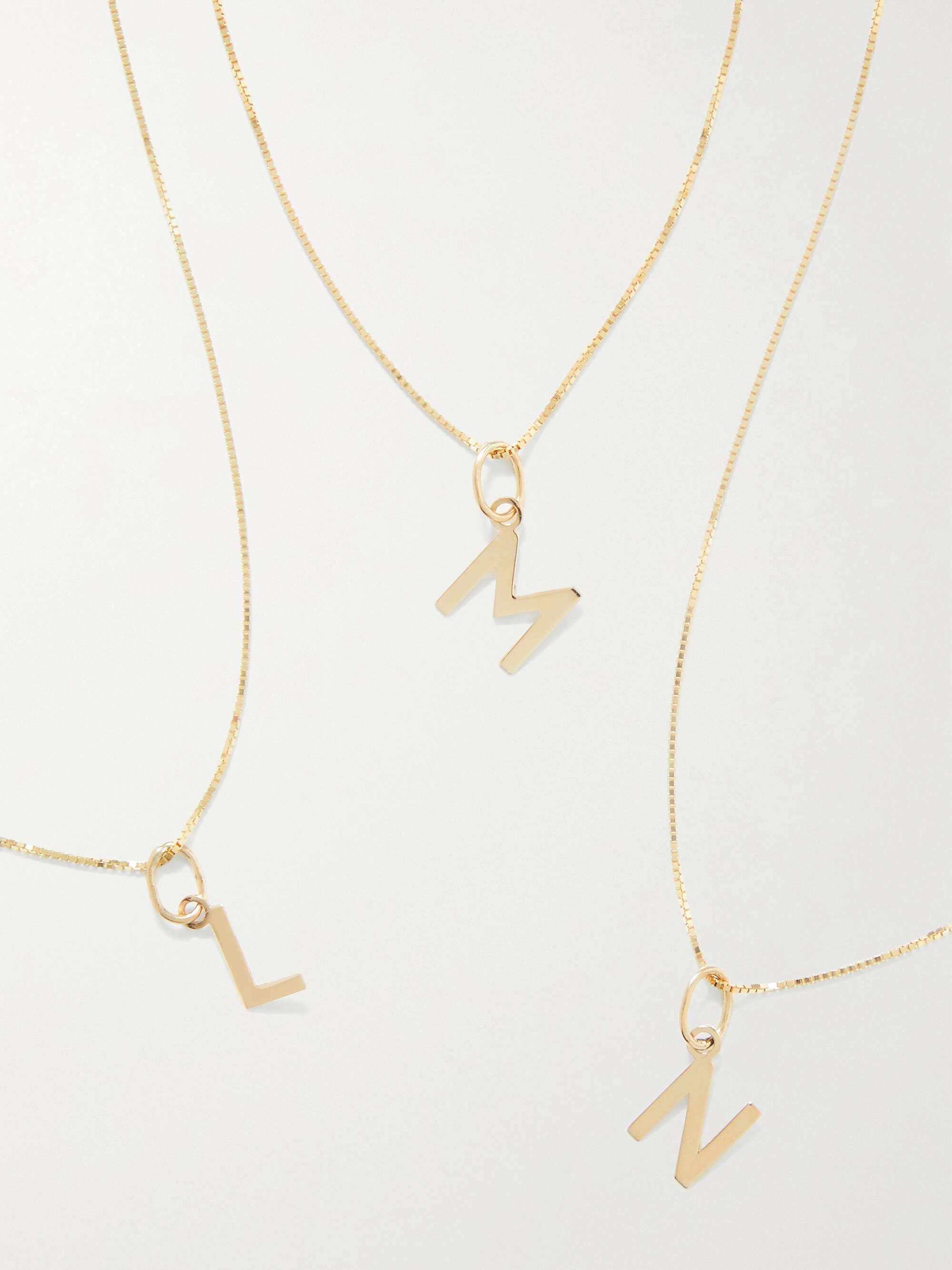 STONE AND STRAND Initial 10karat gold necklace NETAPORTER