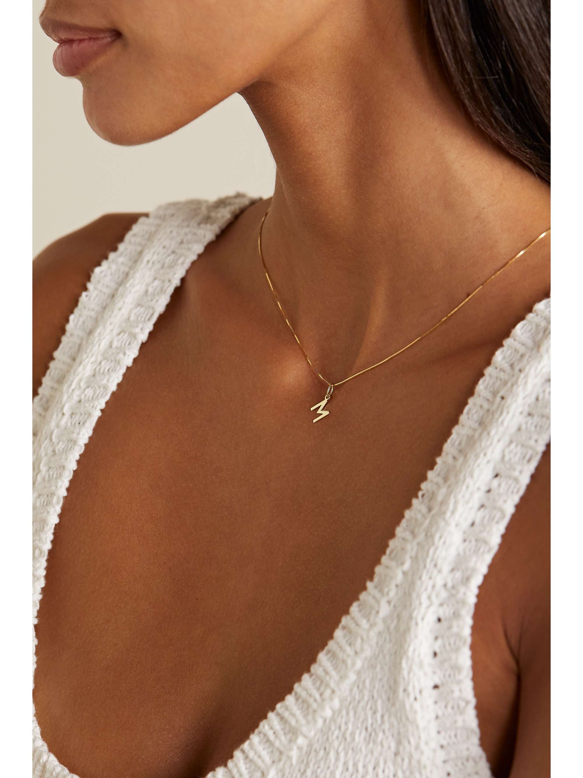 STONE AND STRAND Initial 10karat gold necklace NETAPORTER