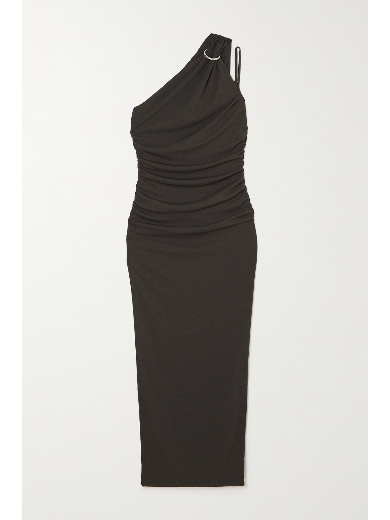 Nanushka Lenna One-shoulder Draped Recycled-jersey Midi Dress