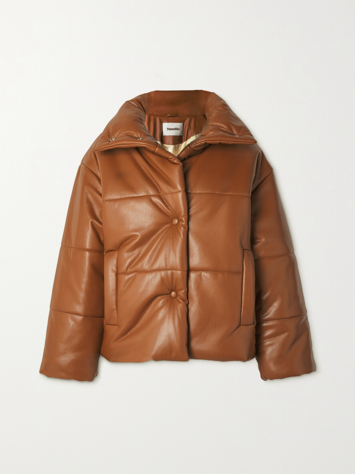 Nanushka - Hide Padded Quilted Okobor Jacket - Brown