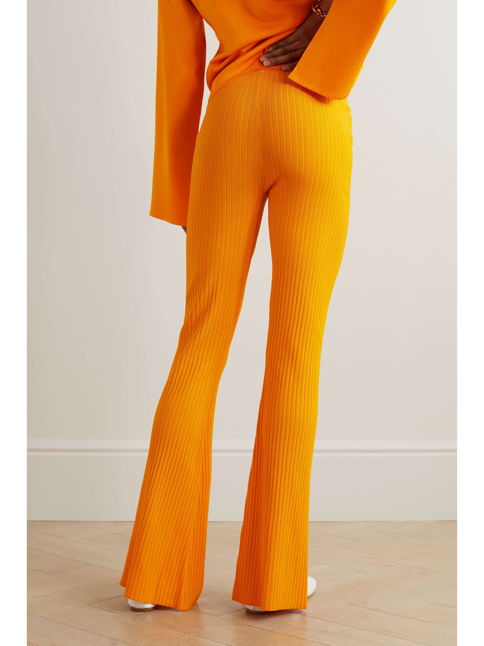 NANUSHKA Lette ribbed-knit flared pants