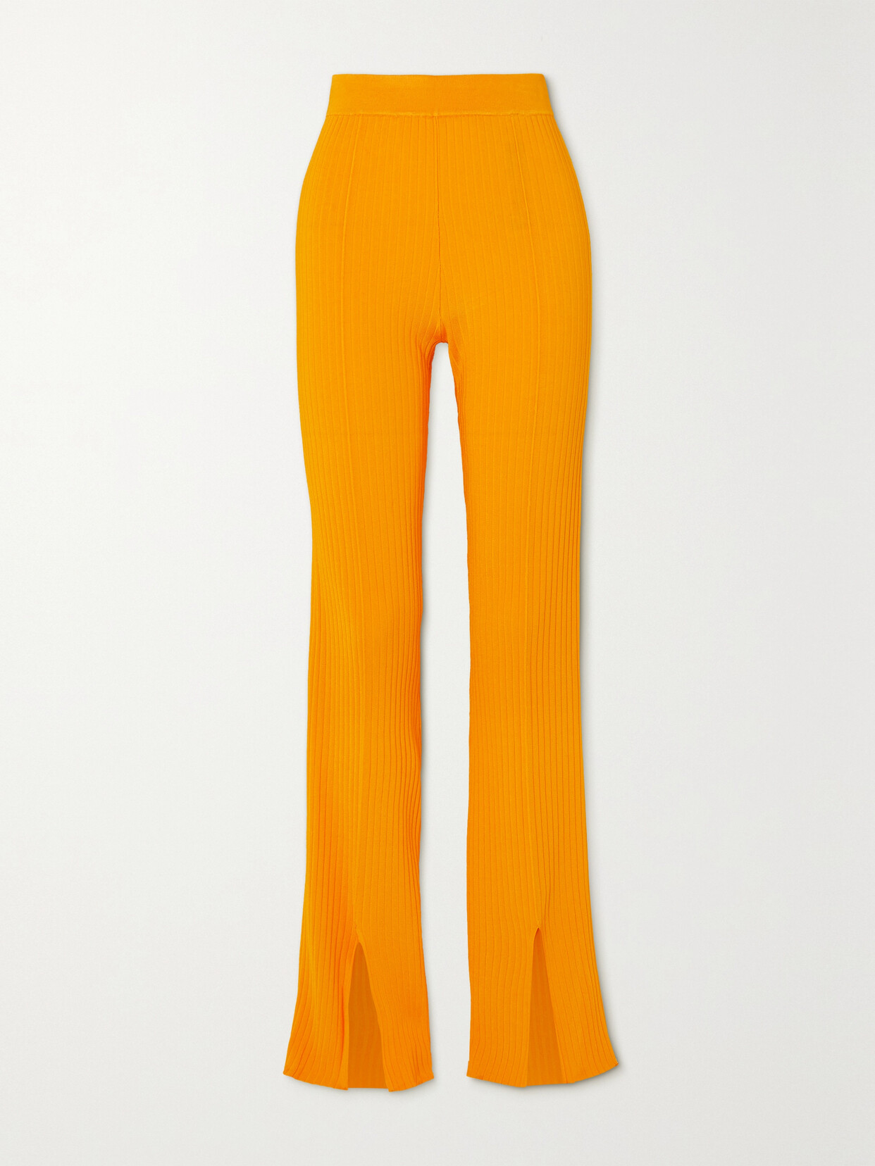 Nanushka - Lette Ribbed-knit Flared Pants - Orange