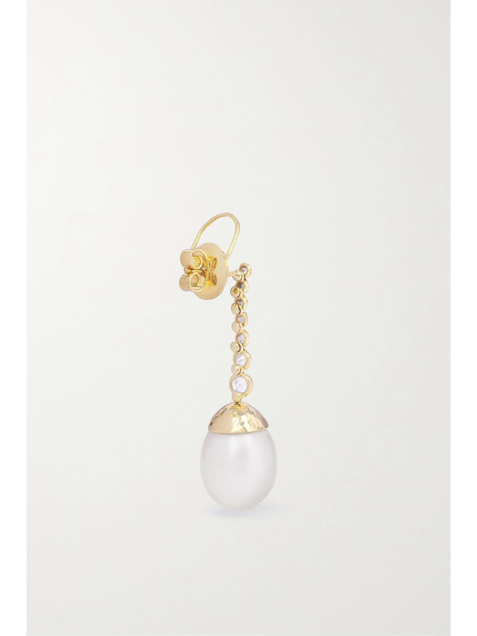 OCTAVIA ELIZABETH 18-karat gold, pearl and diamond earrings