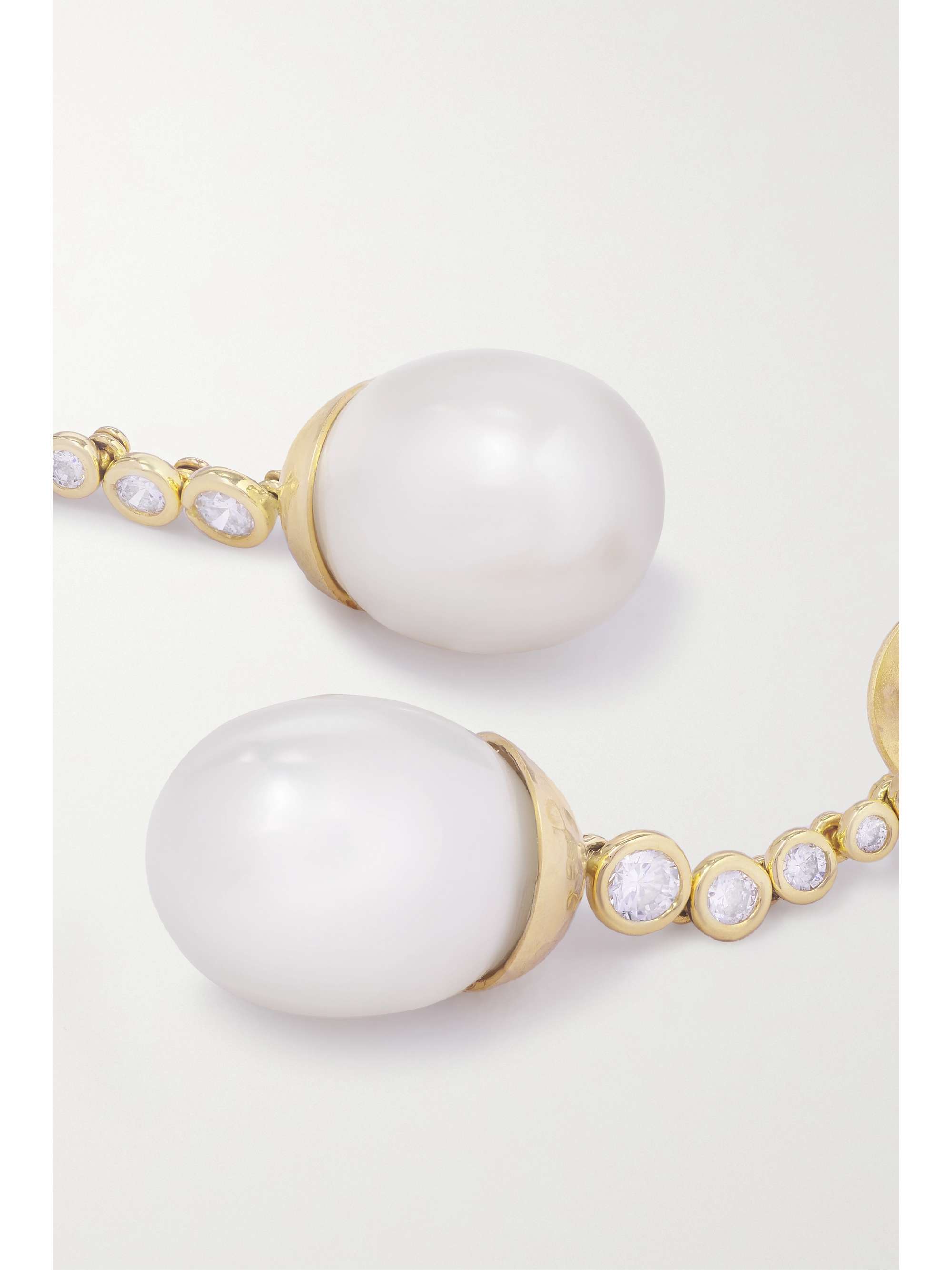 OCTAVIA ELIZABETH 18-karat gold, pearl and diamond earrings