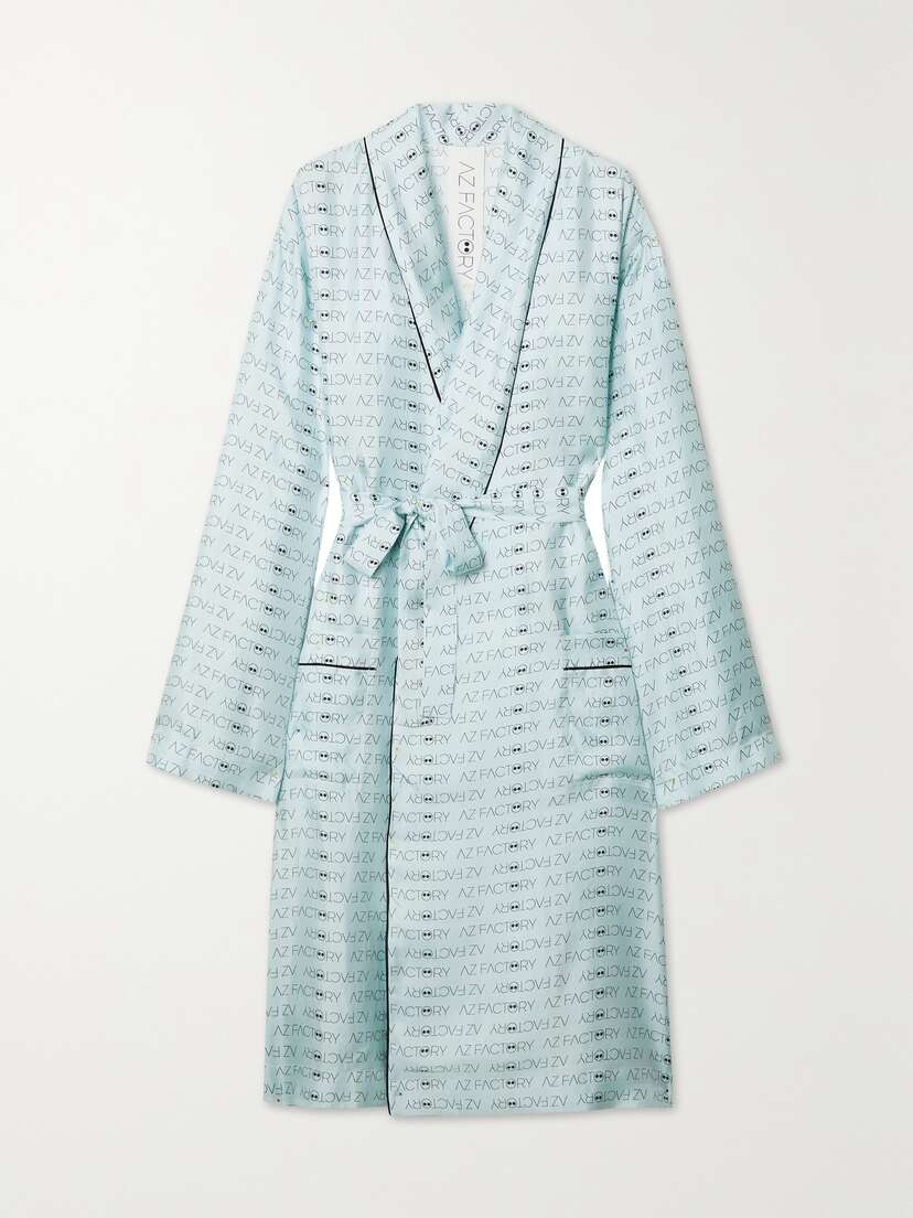 AZ Factory Pijama Look But Don't Touch Silk-twill Robe