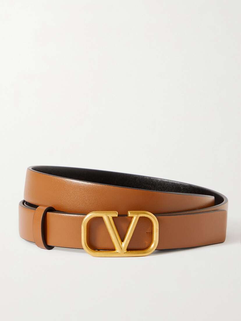 Valentino Garavani Vlogo Reversible Leather Belt