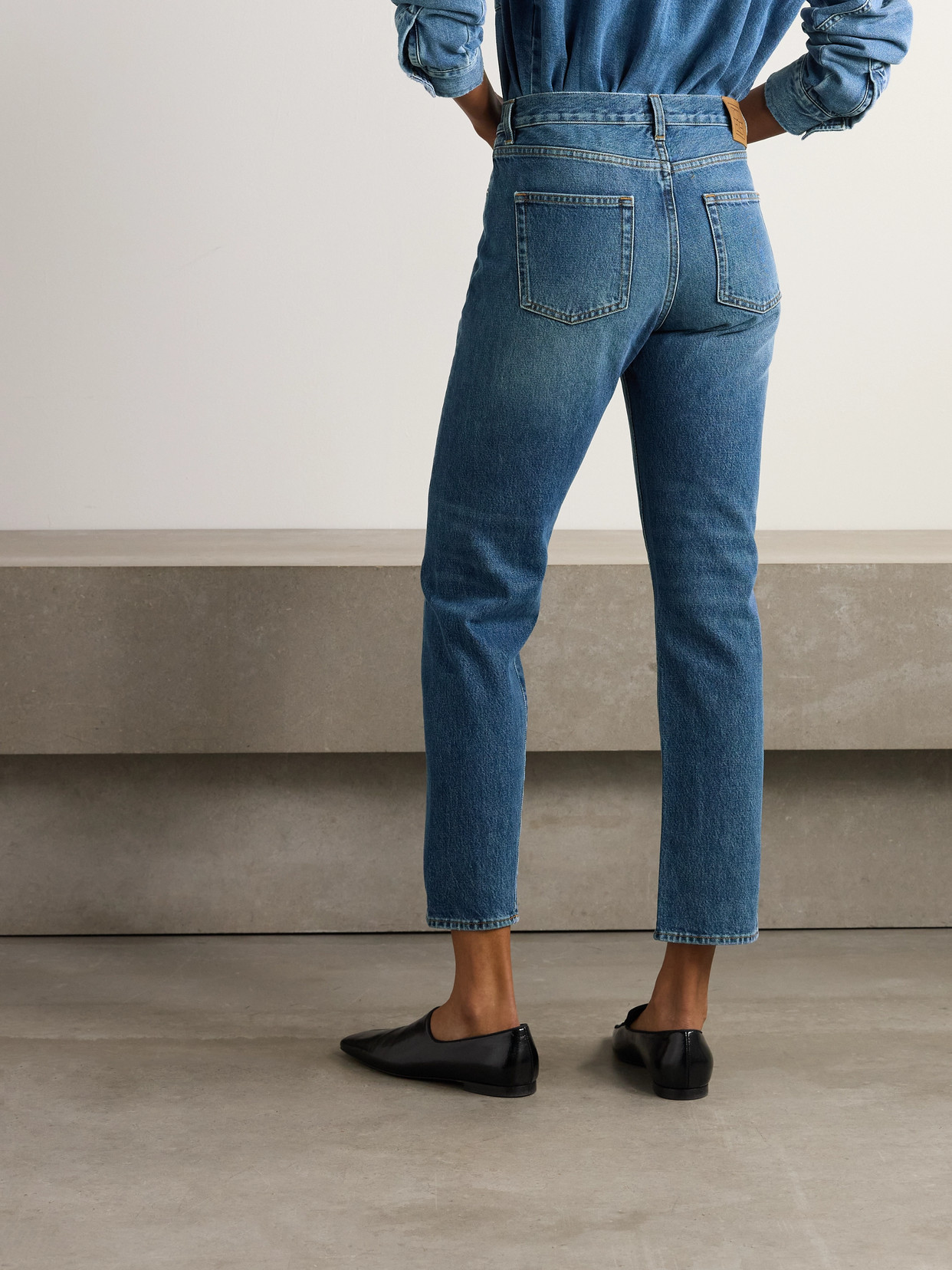 Shop Totême Twisted Seam High-rise Straight-leg Jeans In Blue