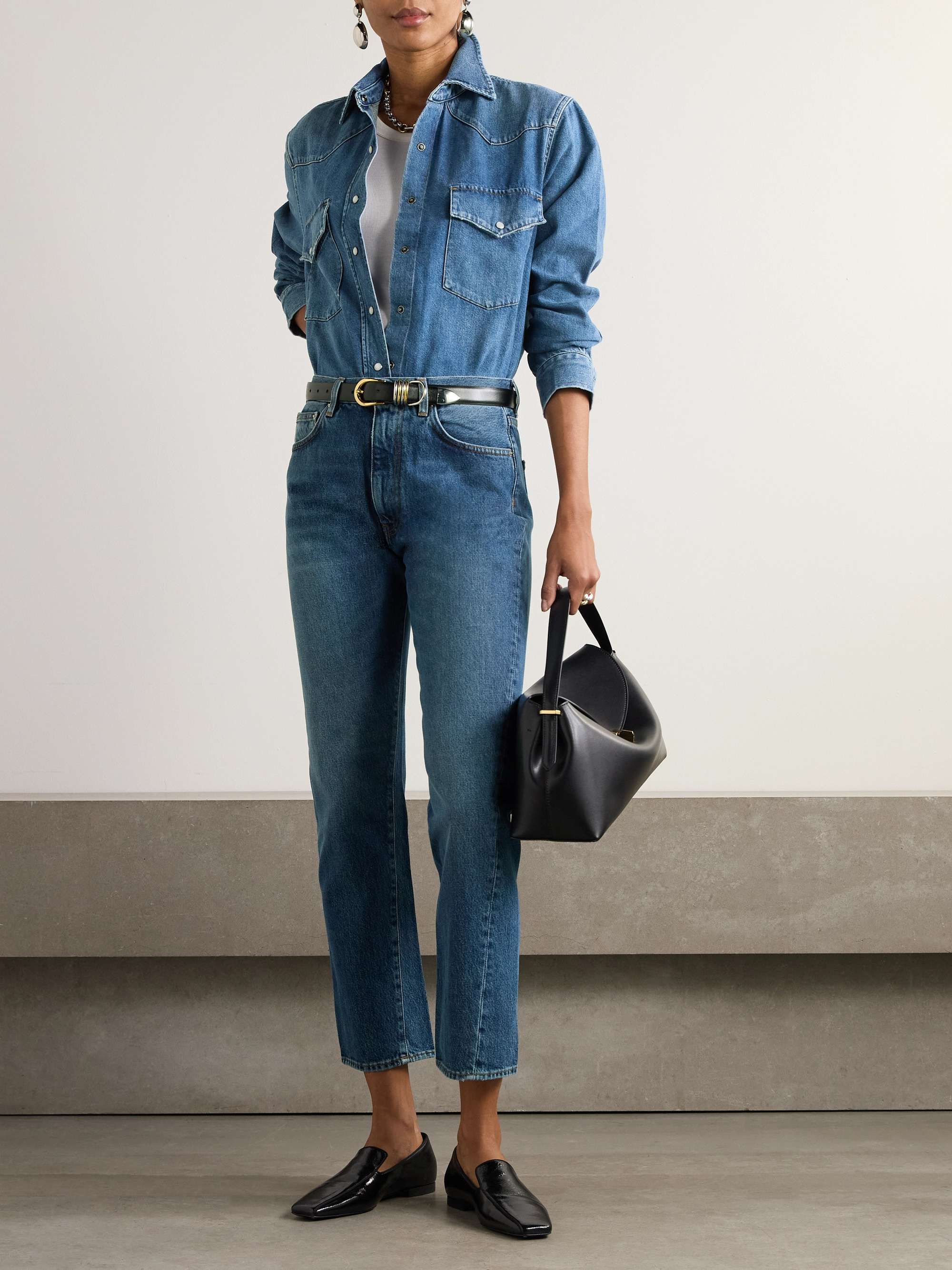 TOTEME Twisted Seam high-rise straight-leg jeans