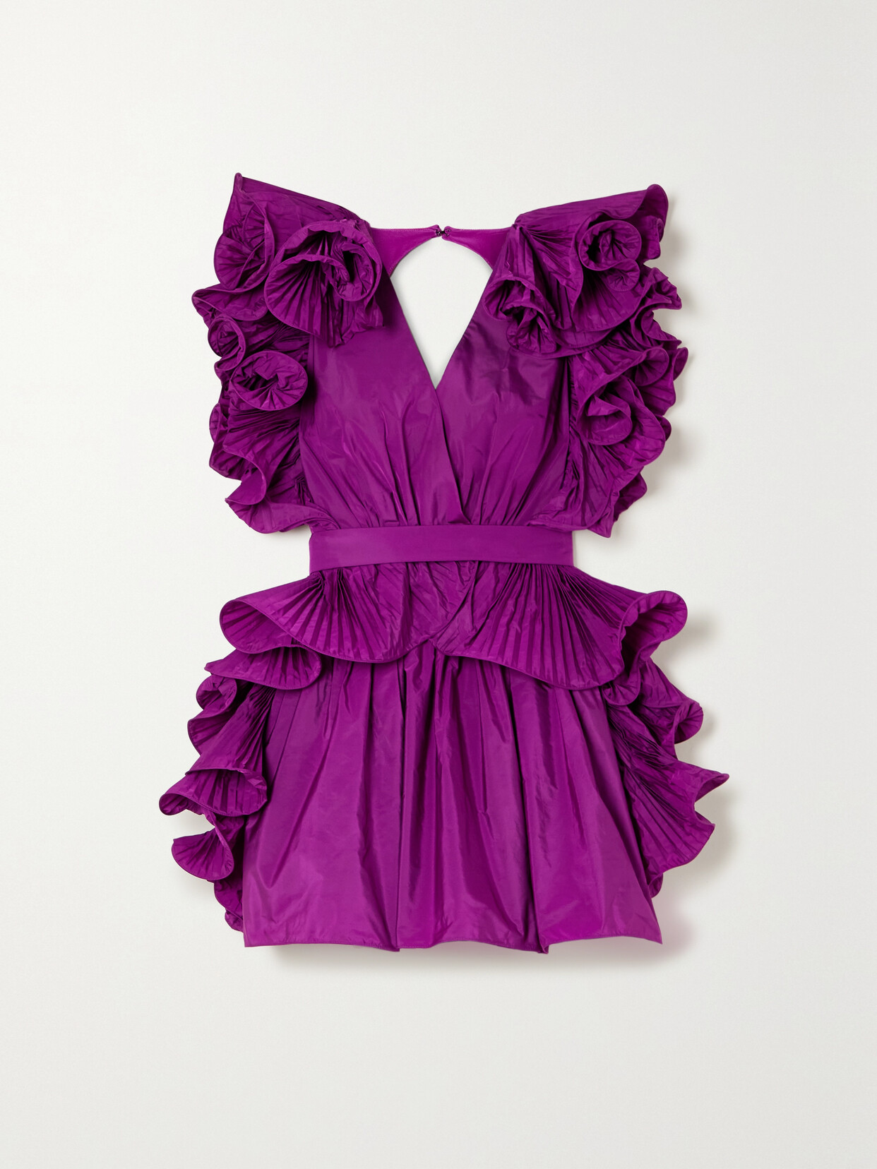 Pink Elie Saab Short Dresses Elie Saab Open-back Ruffled Pleated