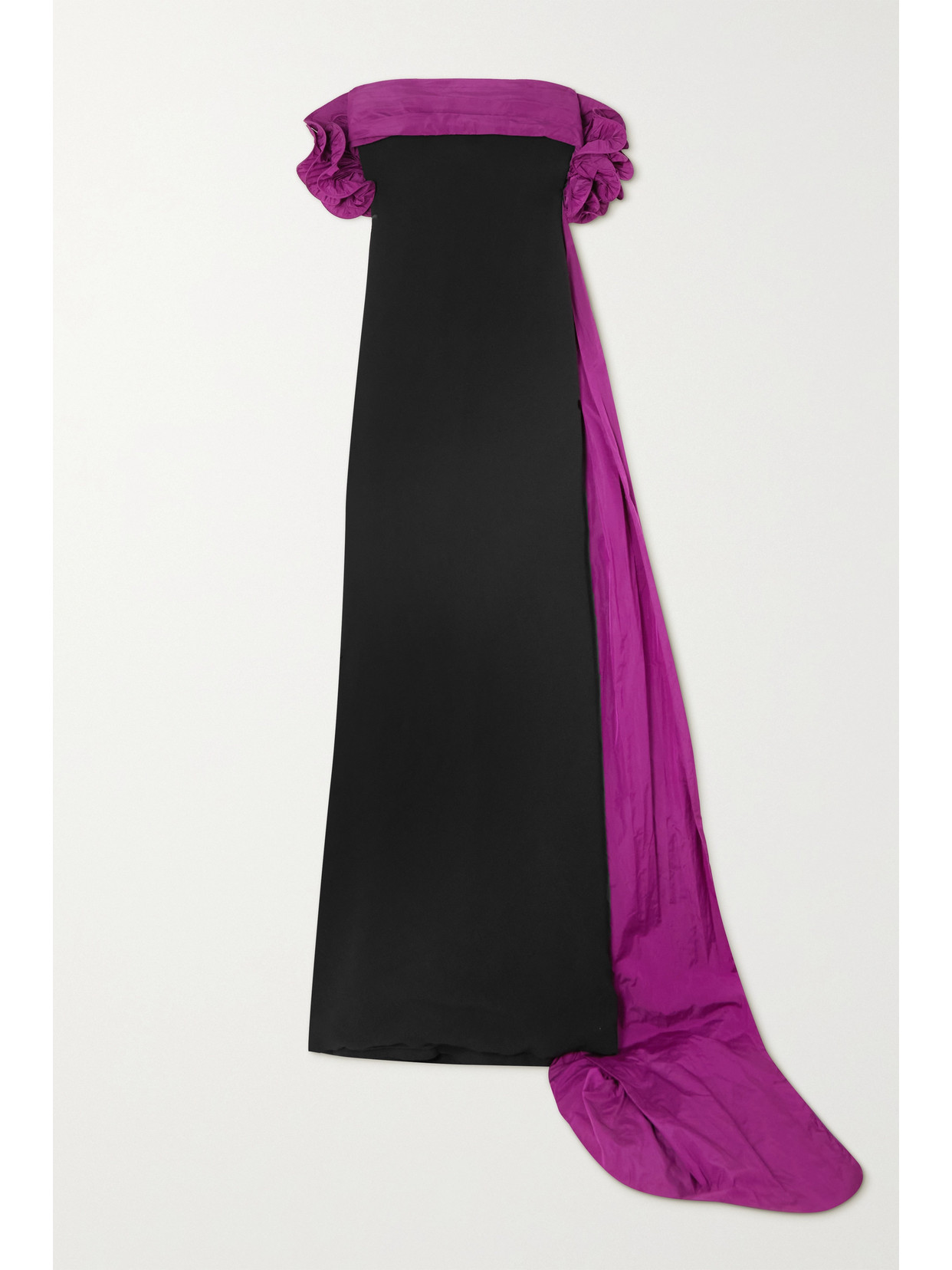 Elie Saab Cape-effect Strapless Crepe And Taffeta Gown - Pink