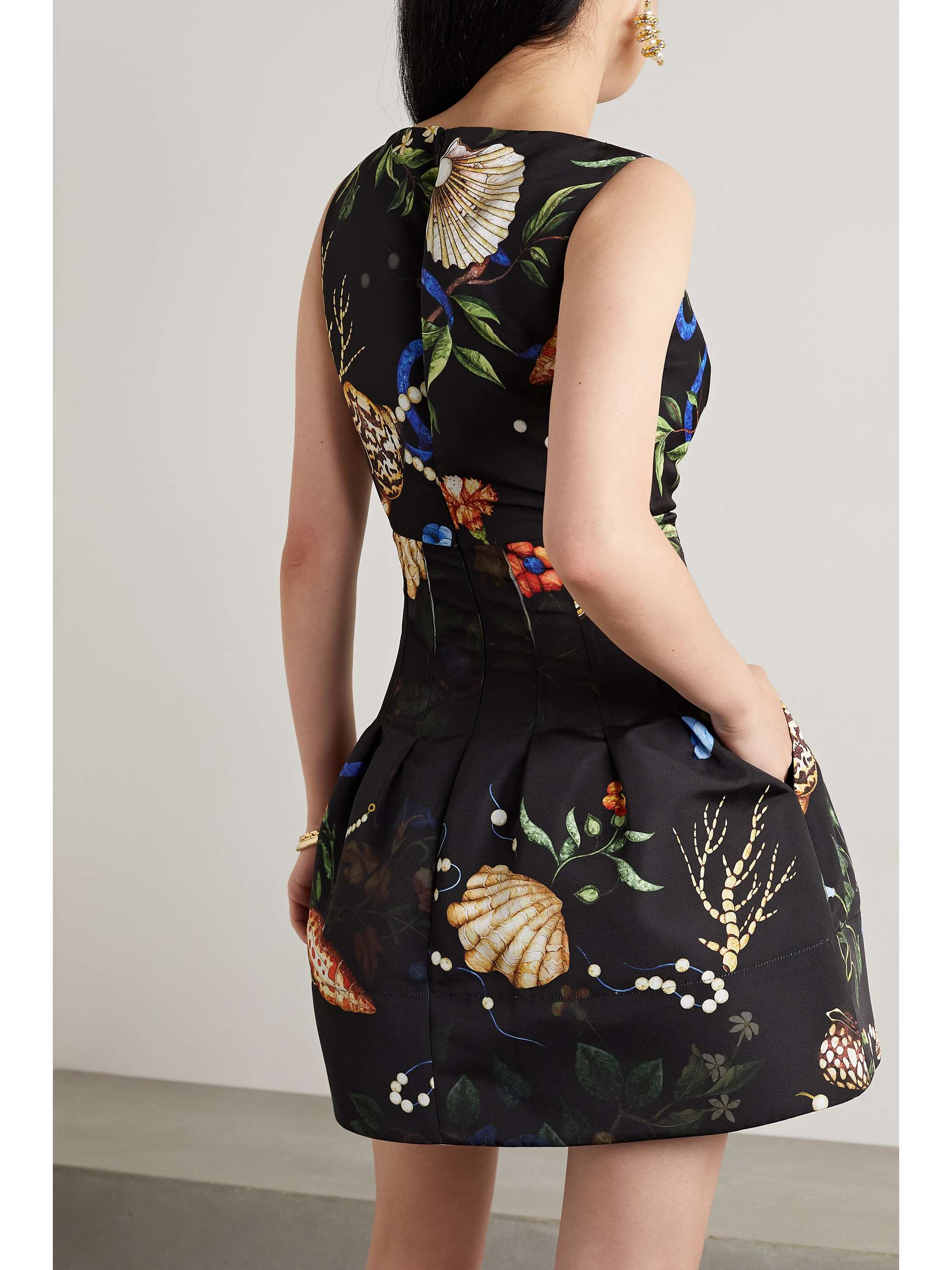 OSCAR DE LA RENTA Printed faille mini dress