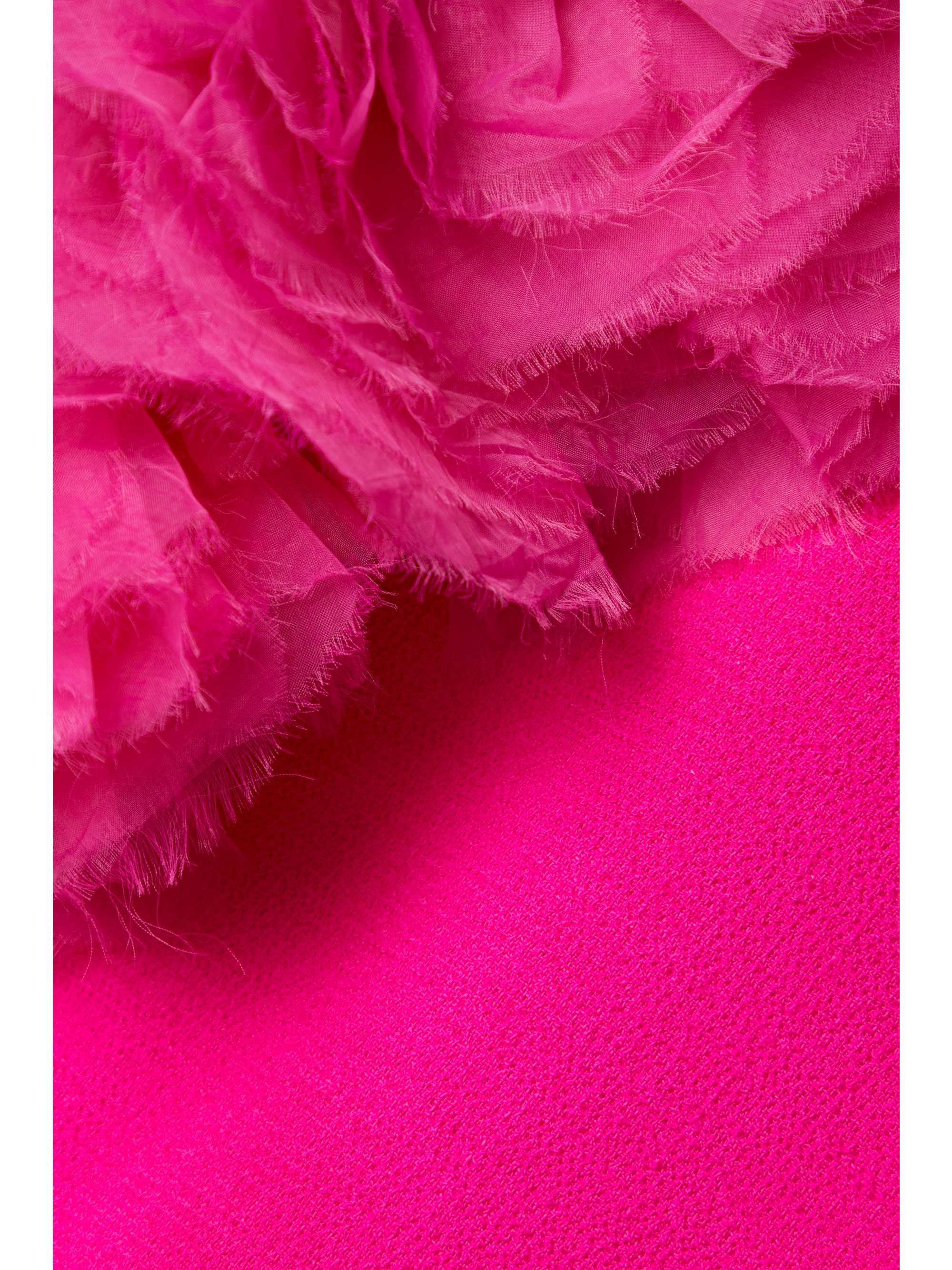 OSCAR DE LA RENTA Chiffon-trimmed wool-blend mini dress