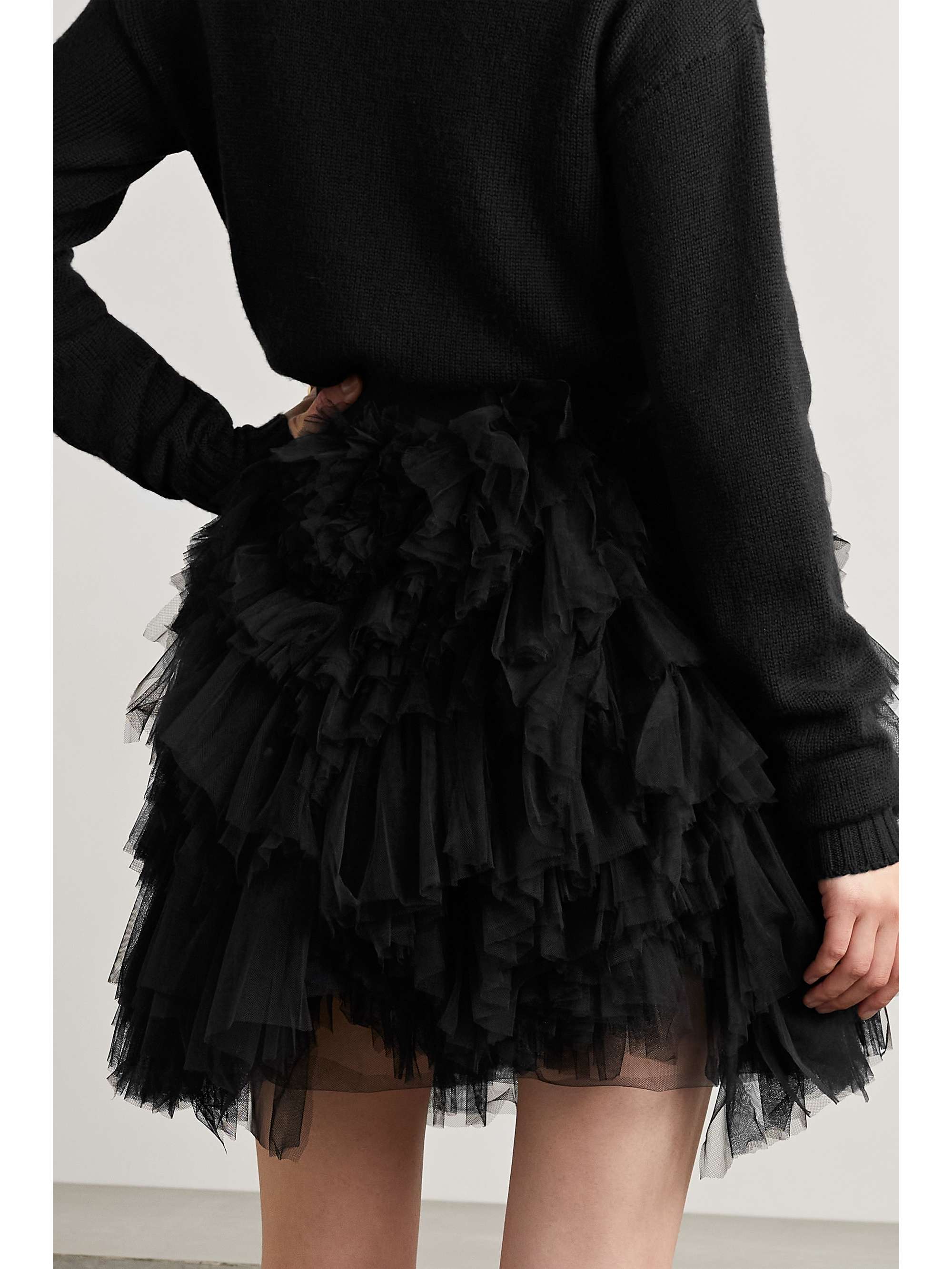 OSCAR DE LA RENTA Tiered tulle mini skirt