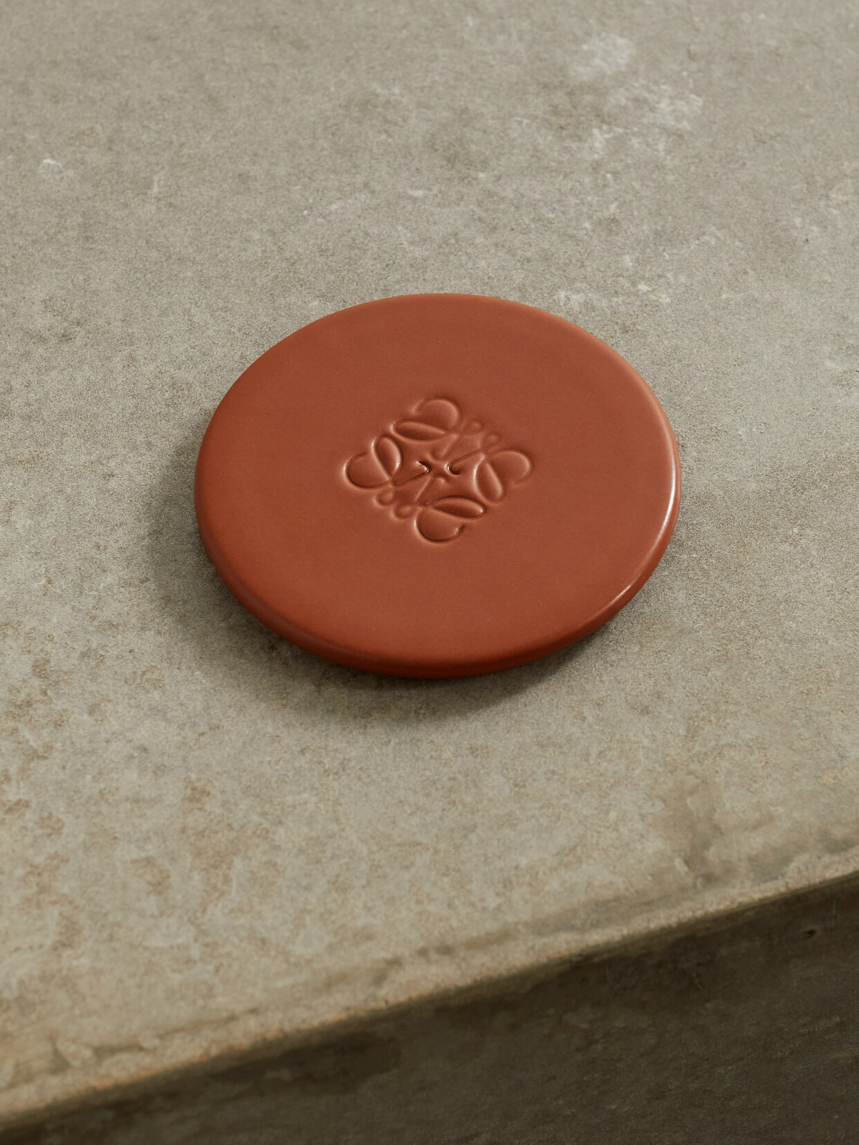 Loewe Small Ceramic Candle Lid In Brown