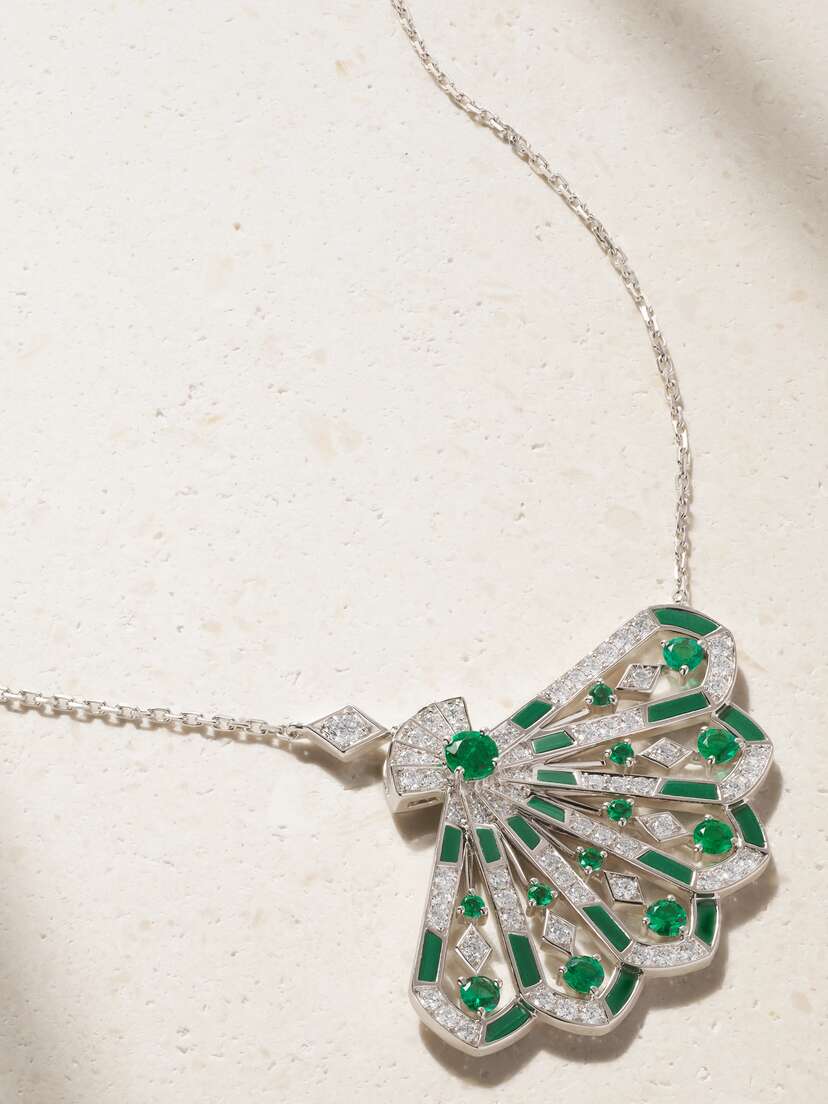 Garrard Fanfare Symphony 18-karat White Gold Multistone Necklace