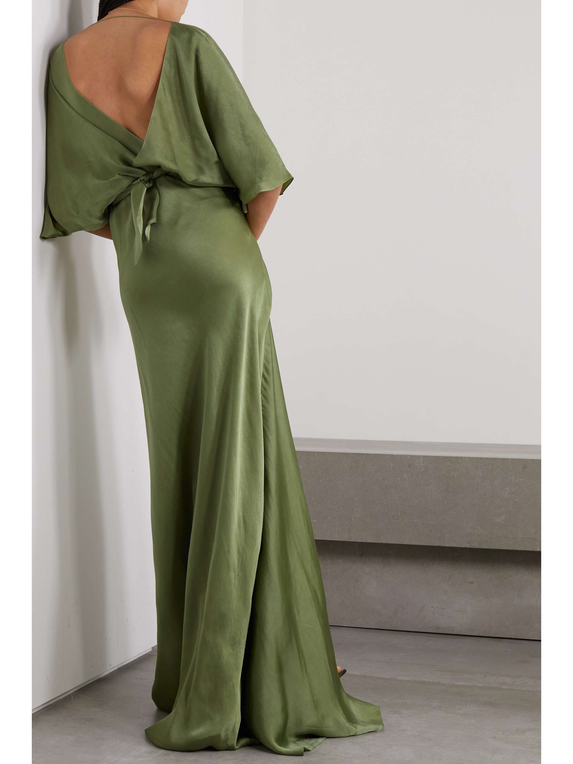 CORTANA Martina cupro-satin maxi wrap dress | NET-A-PORTER