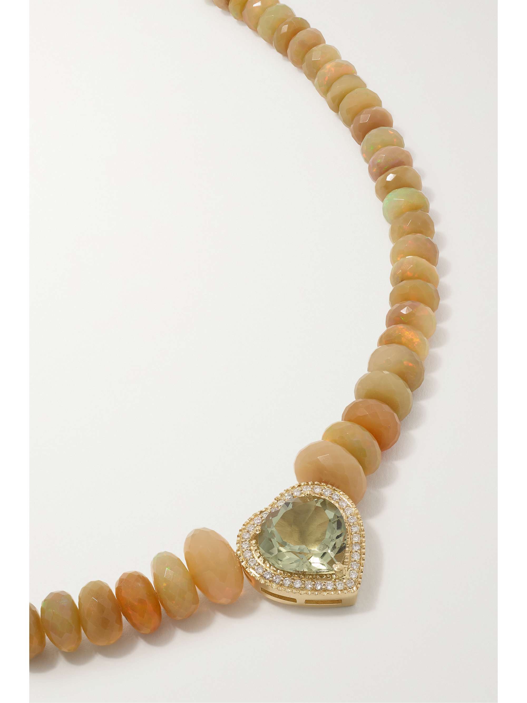 JACQUIE AICHE 14-karat gold multi-stone necklace