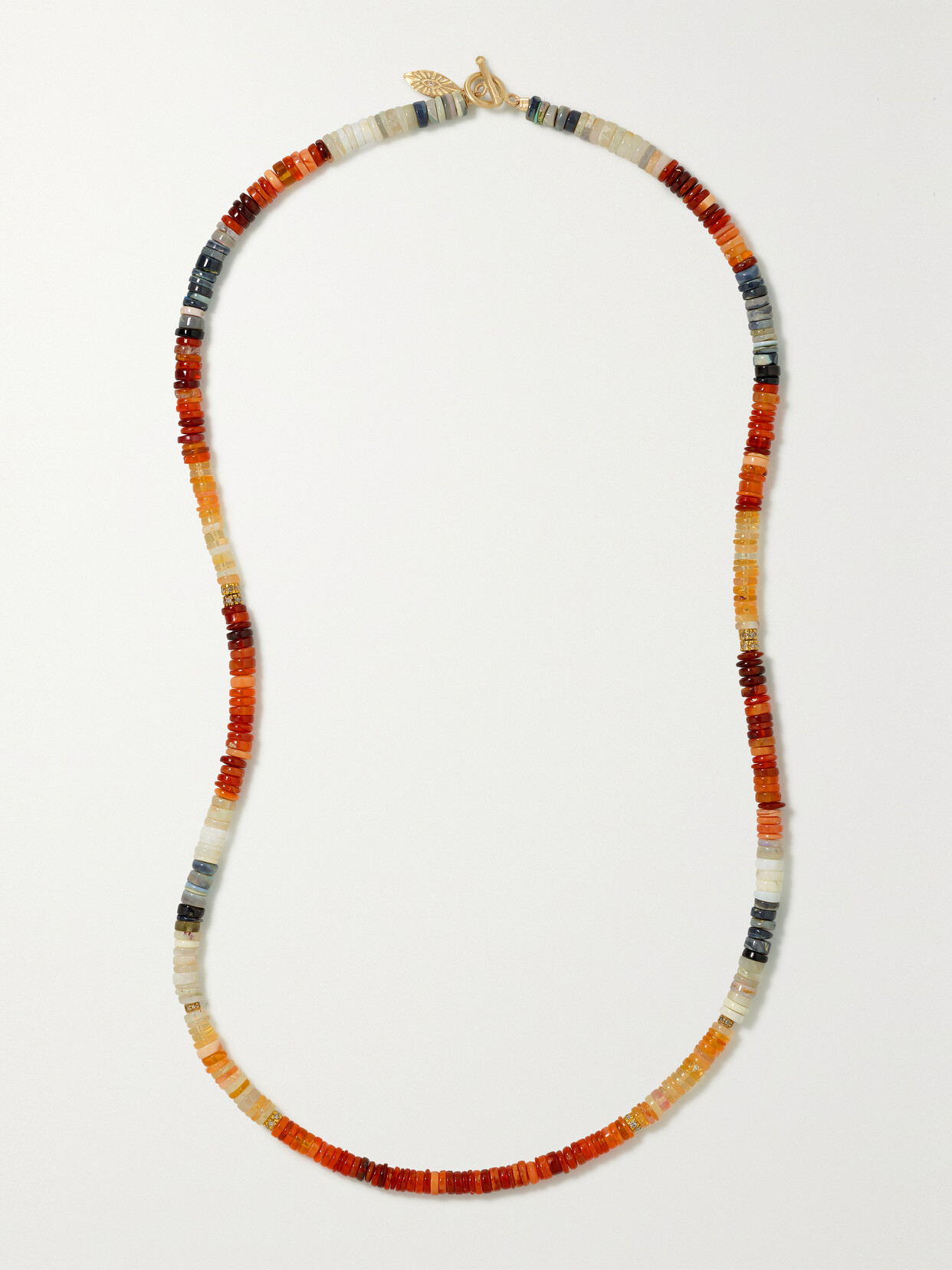 Jacquie Aiche - 14-karat Gold, Opal And Diamond Necklace - Orange