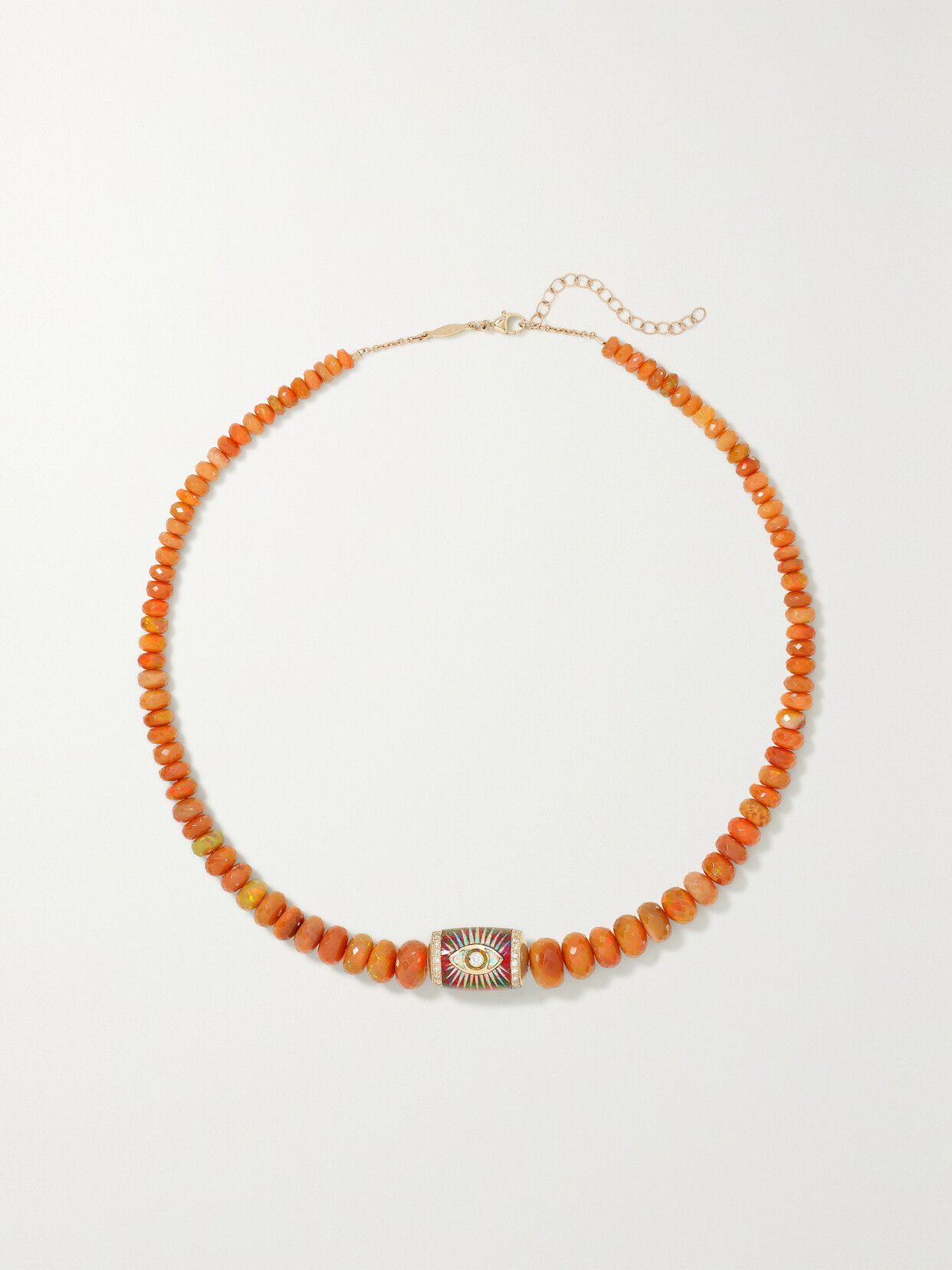 Jacquie Aiche - 14-karat Gold Multi-stone Necklace - Orange