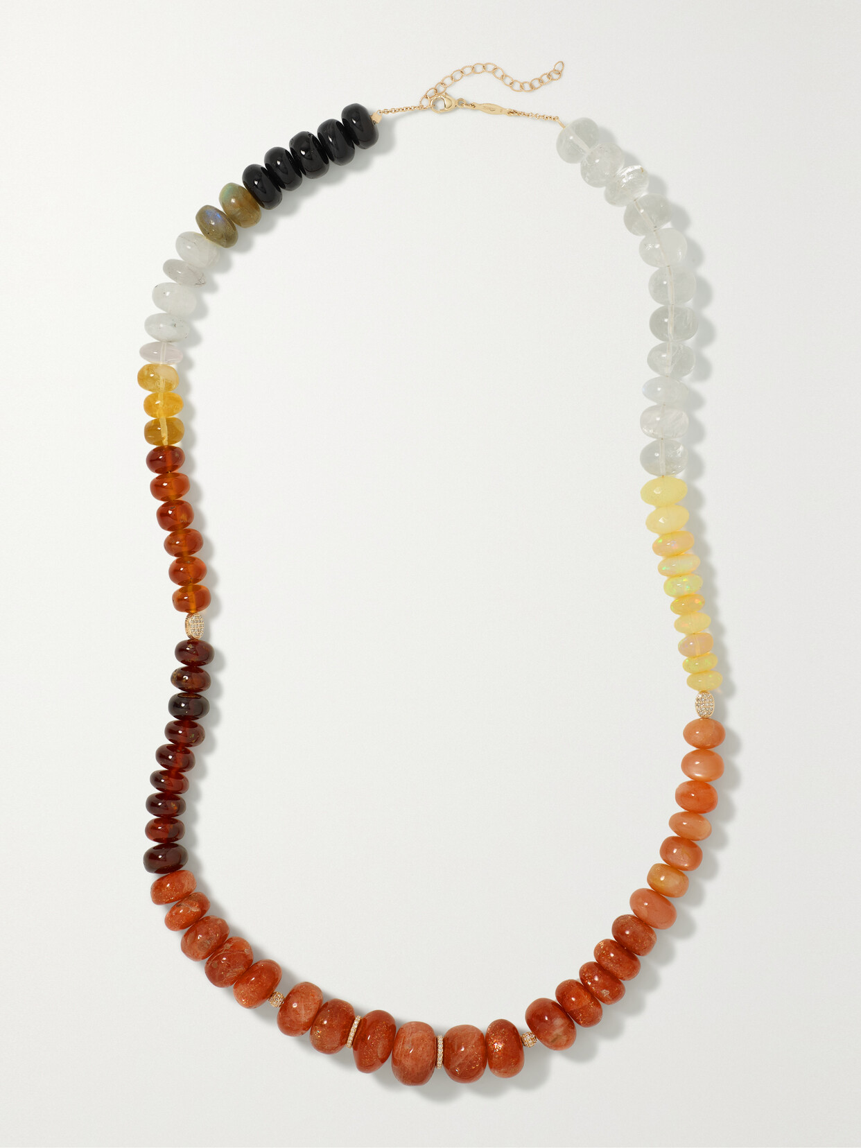 Jacquie Aiche - 14-karat Gold Multi-stone Necklace - Red 22 Awaiting product image