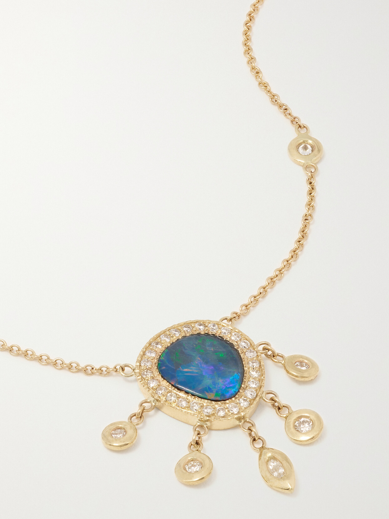Jacquie Aiche - Shaker 14-karat Gold, Opal And Diamond Necklace - Blue 22 Awaiting product image
