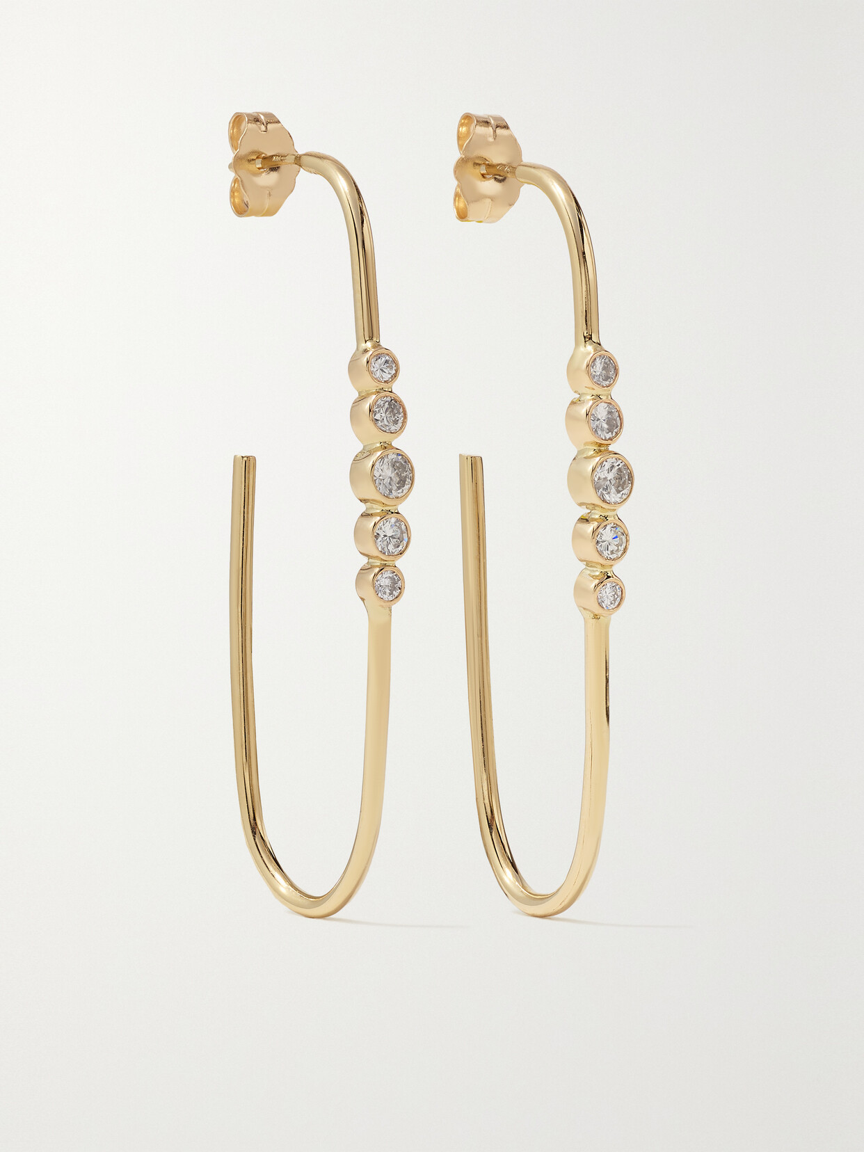 Jacquie Aiche - 14-karat Gold Diamond Hoop Earrings - one size