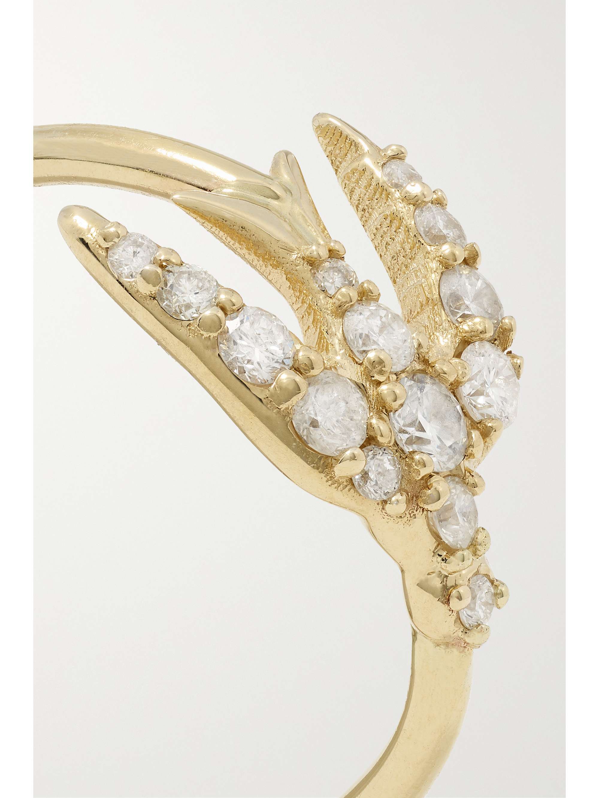 JACQUIE AICHE Swallow 14-karat gold diamond ring